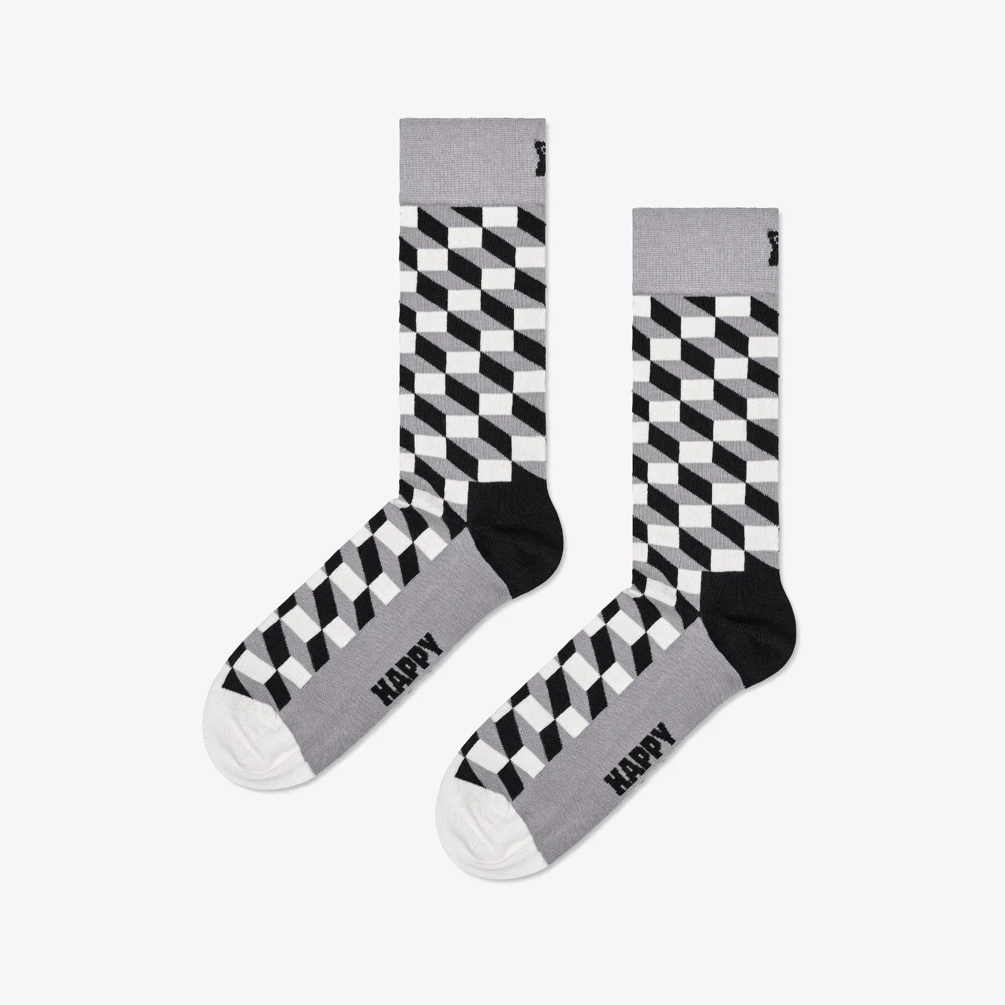 Happy Socks FILLED OPTIC SOCK { GREY