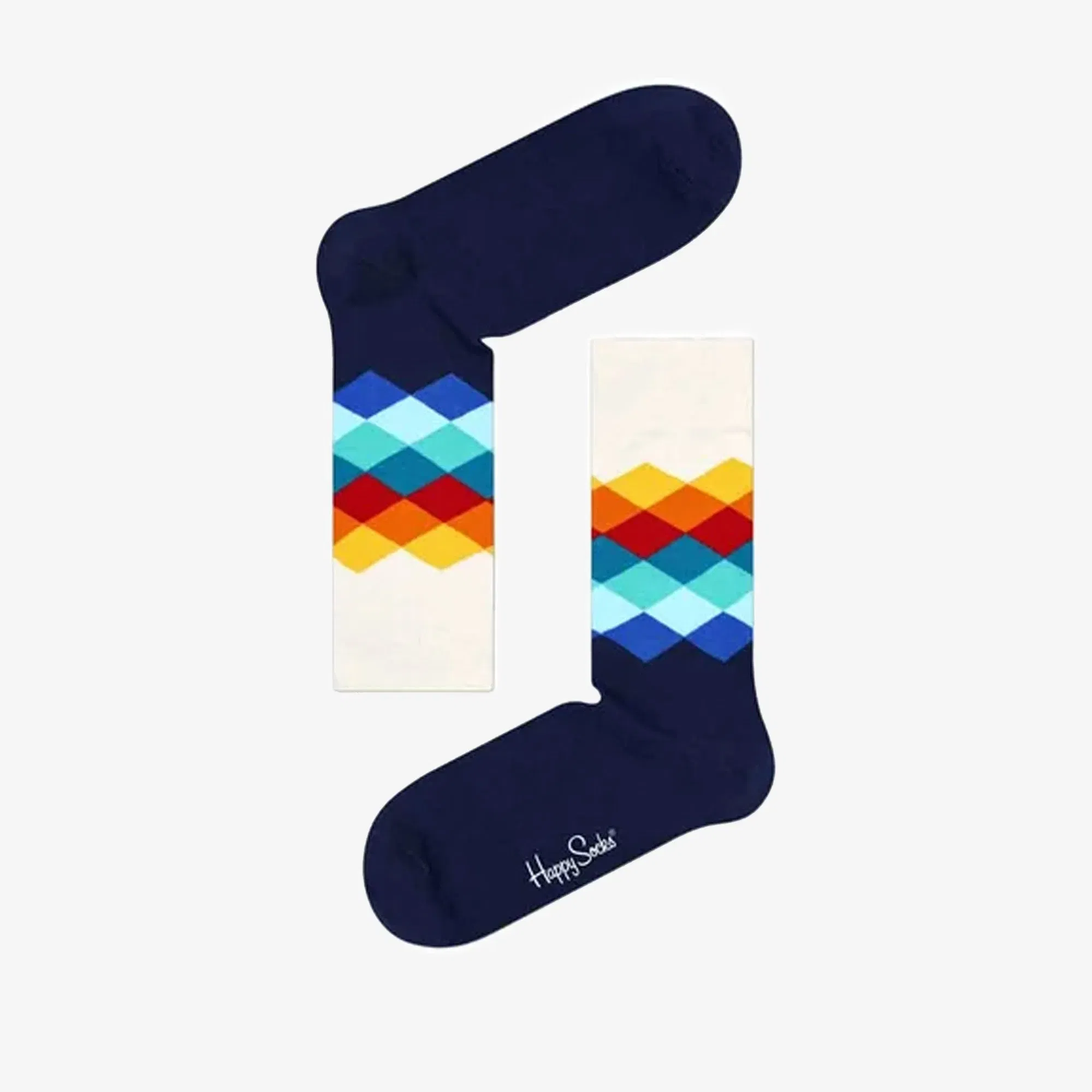Happy Socks FADED DIAMOND SOCK { NAVY
