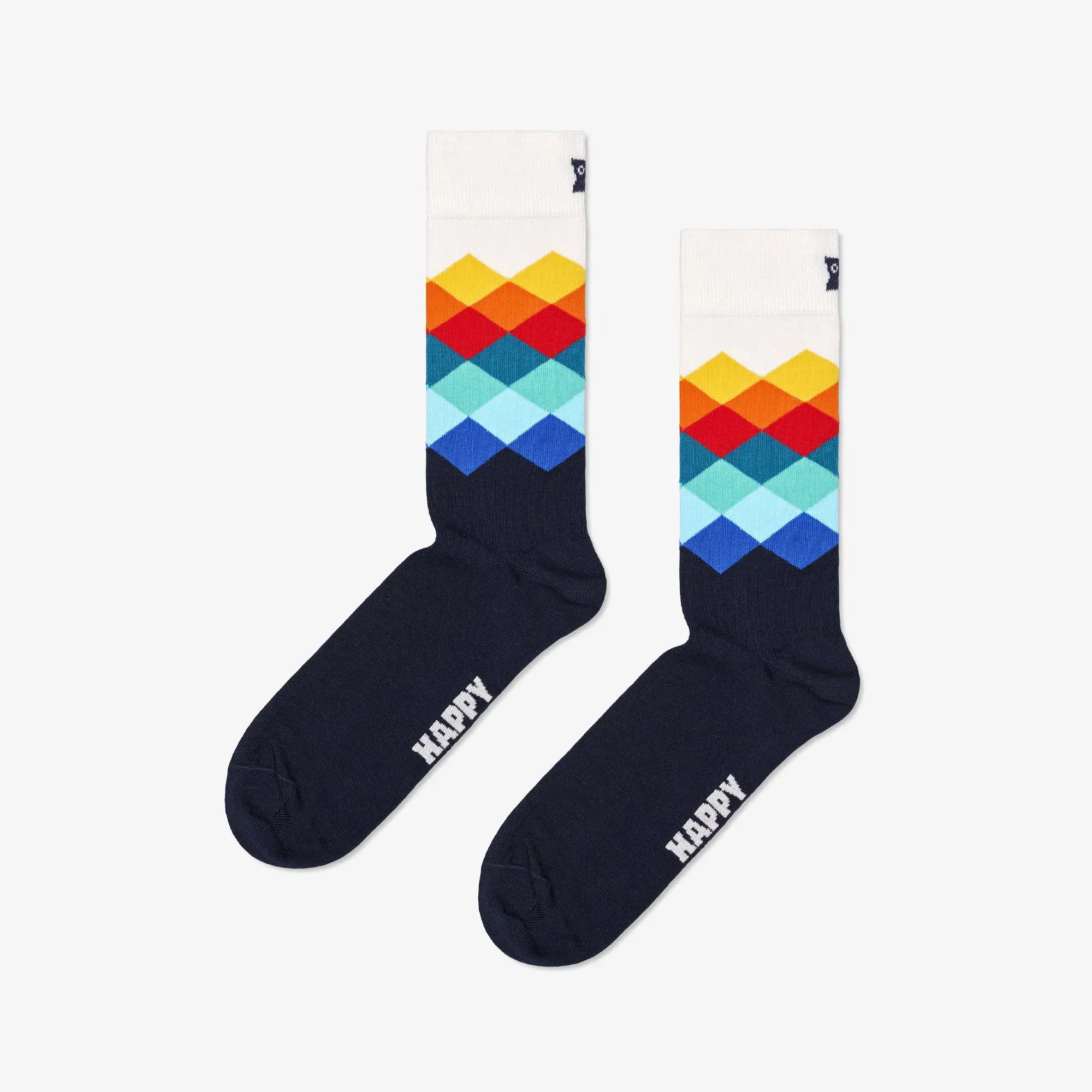 Happy Socks FADED DIAMOND SOCK { NAVY