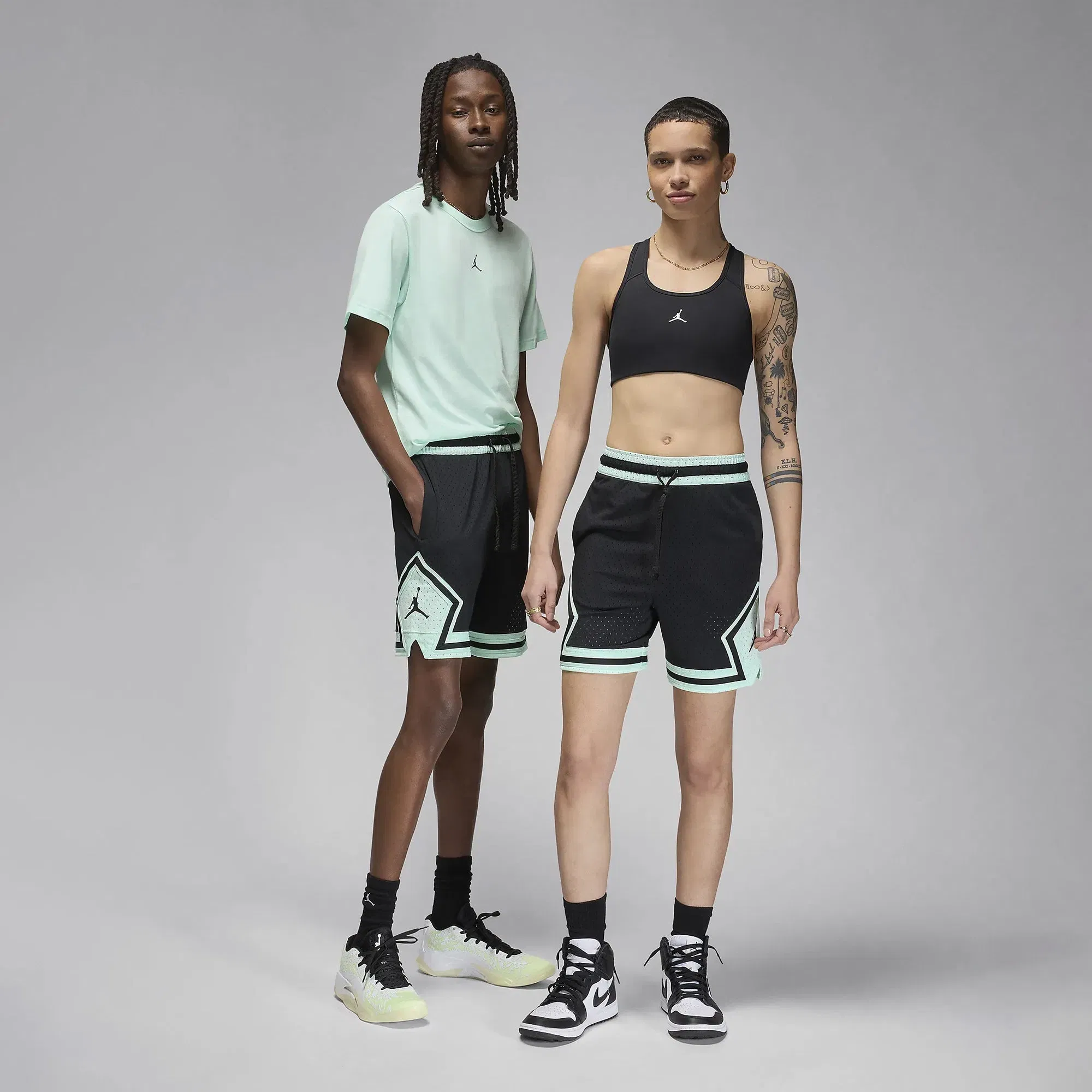 Jordan DRI-FIT SPORT DIAMOND SHORTS { BLACK/MINT FOAM/BLACK/BLACK