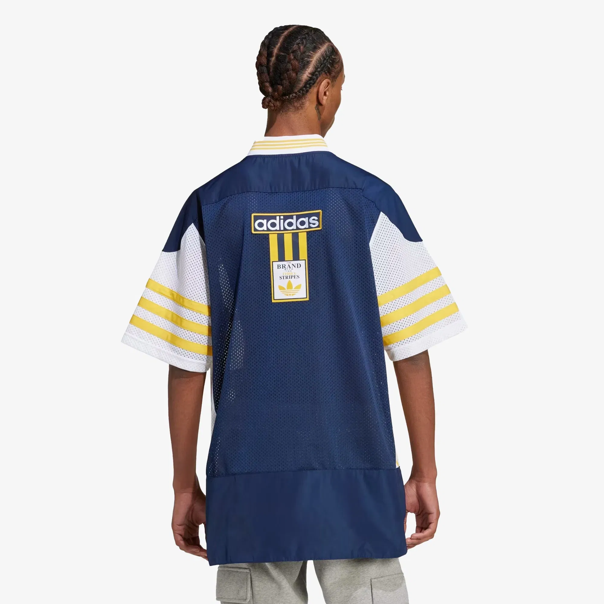 Adidas Originals ADICOLOR ADIBREAK MESH JERSEY { NIGHT INDIGO/WHITE/BOLD GOLD