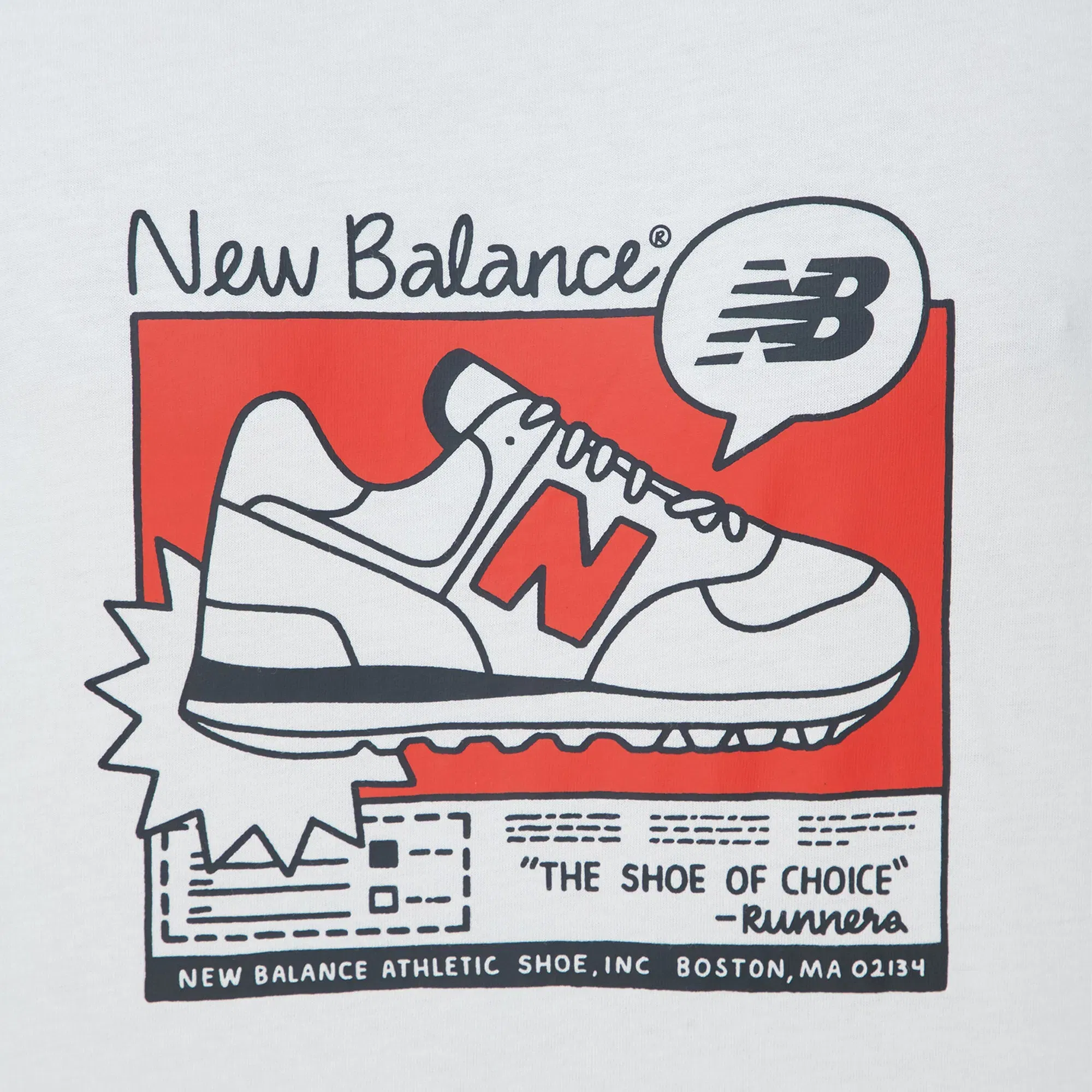 New Balance ADVERT GRAPHICS T-SHIRT { WHITE