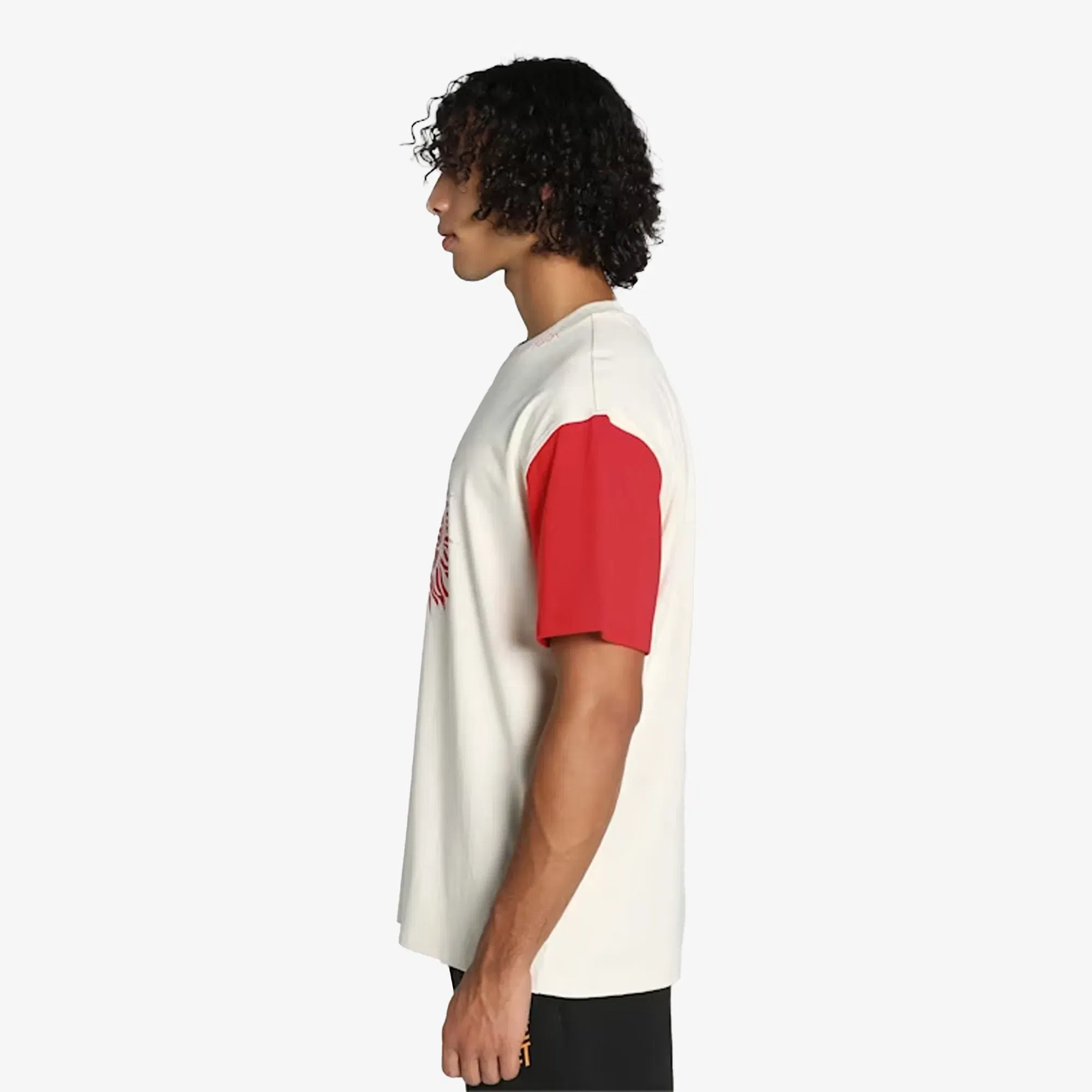 Puma SUN BALL BASKETBALL T-SHIRT { ALPINE SNOW/RED/BLUE