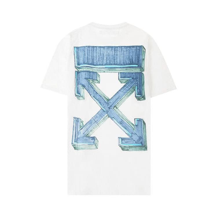 Off-White Blue Marker White Blue Oversized T-Shirt