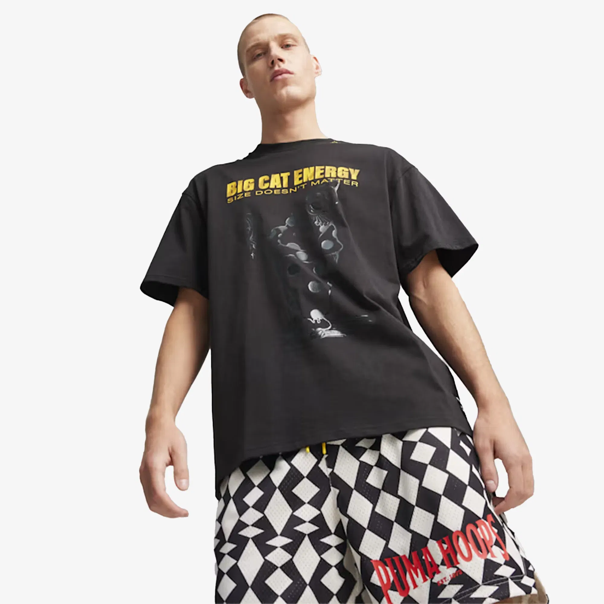 Puma BIG CAT ENERGY BASKETBALL T-SHIRT { BLACK