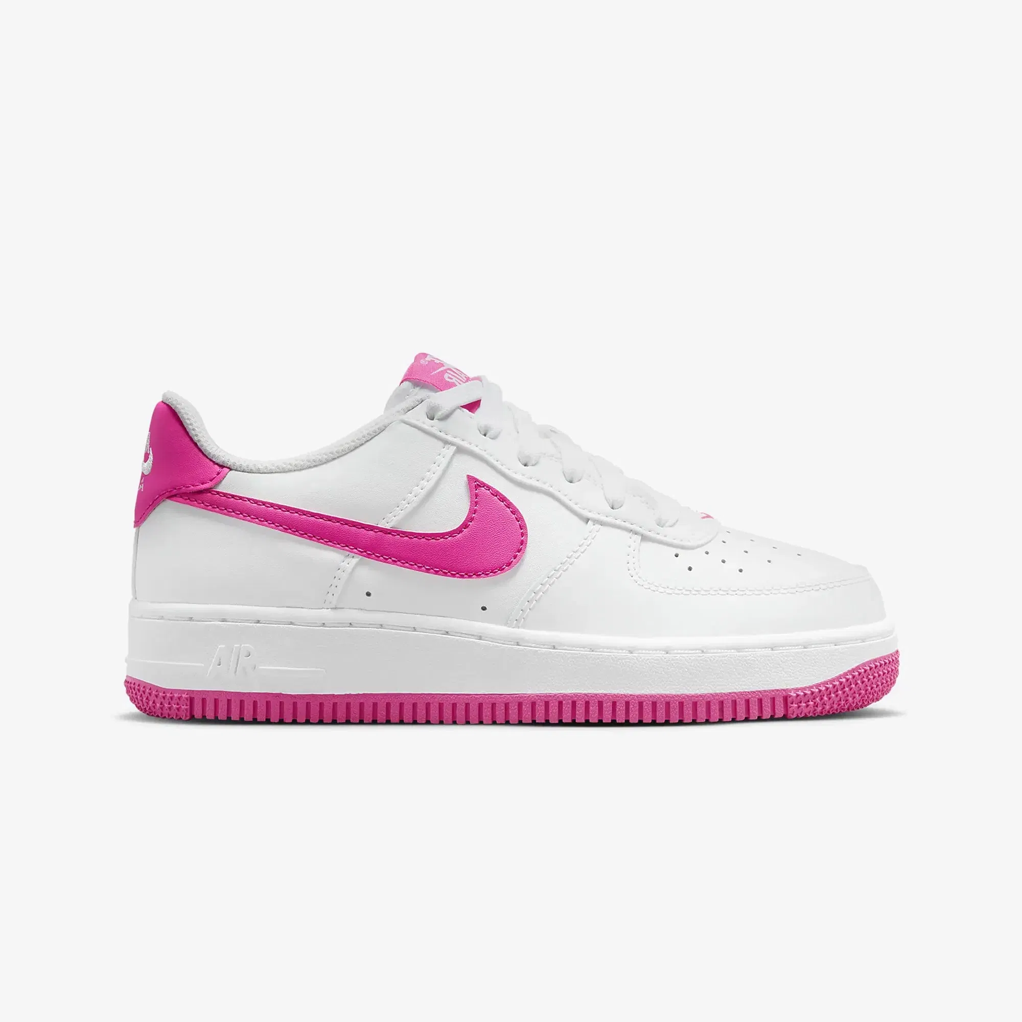 Nike AIR FORCE 1 (GS) { WHITE/LASER FUCHSIA