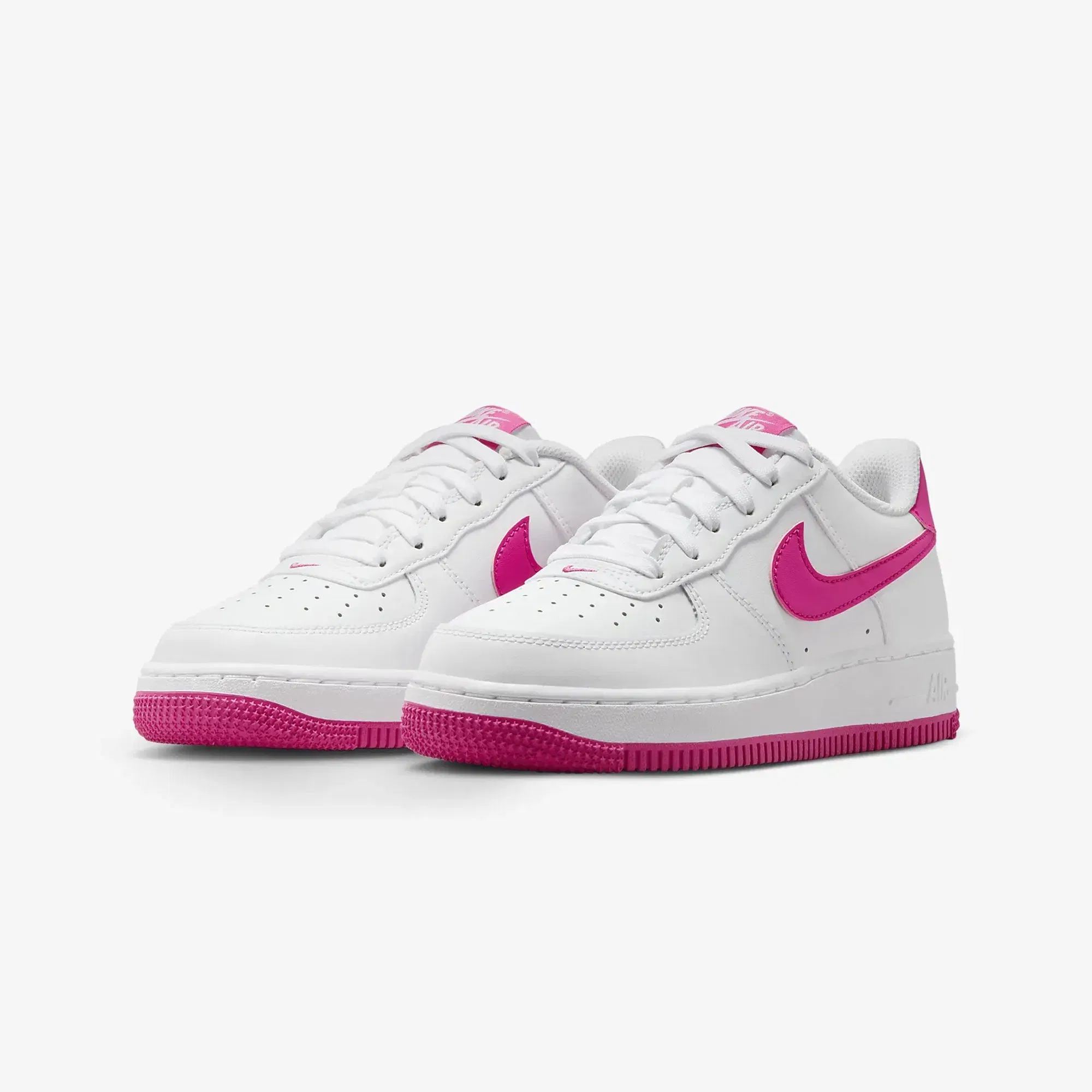 Nike AIR FORCE 1 (GS) { WHITE/LASER FUCHSIA
