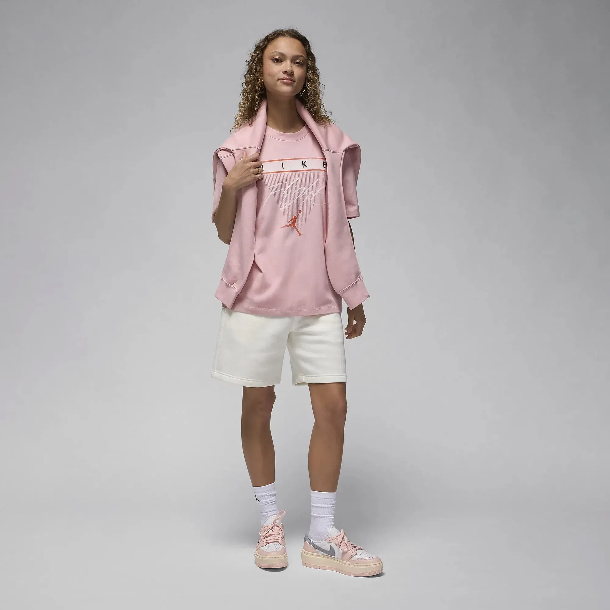 Nike FLIGHT HERITAGE GRAPHIC TEE { PINK GLAZE/COSMIC CLAY