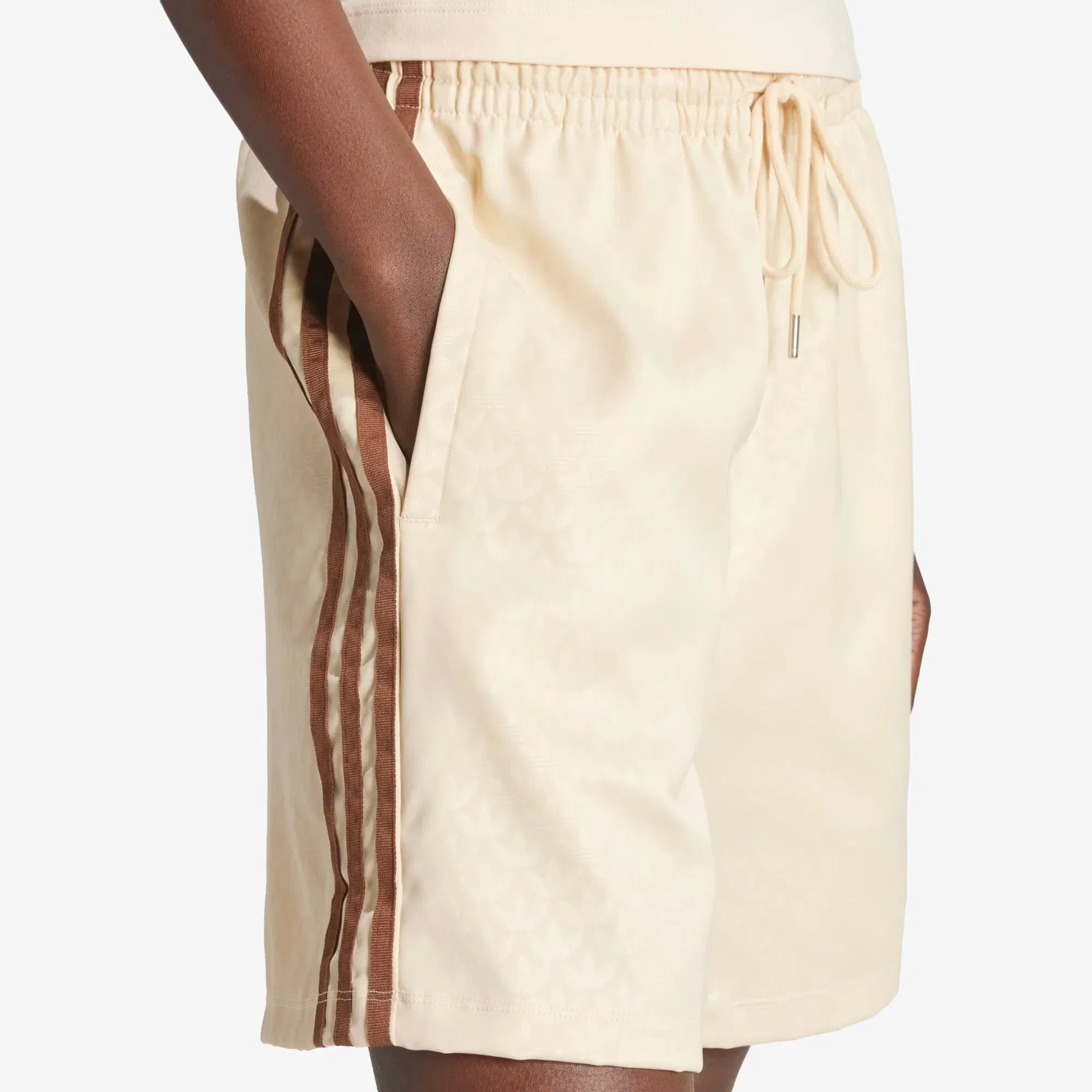 Adidas Originals FASHION MONOGRAM SATIN SHORTS { CRYSTAL SAND