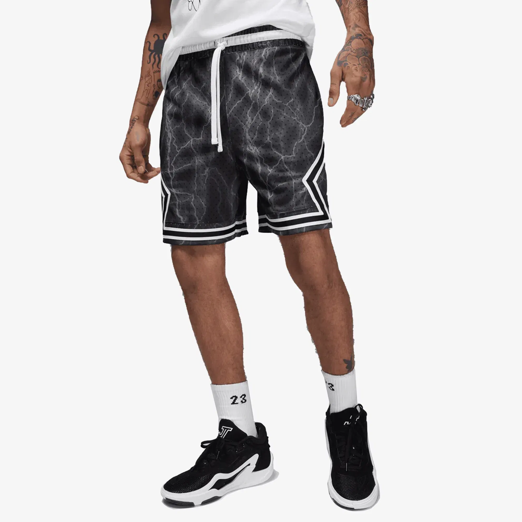 Jordan DRI-FIT SPORT DIAMOND SHORTS { BLACK/WHITE/WHITE