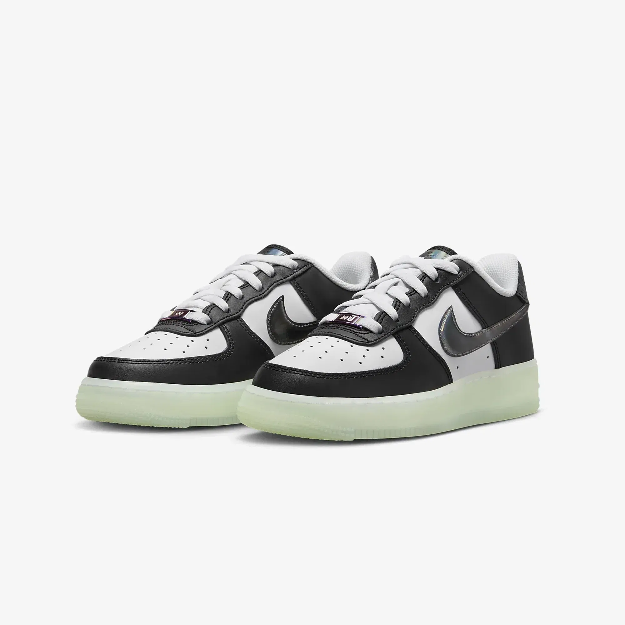 Nike AIR FORCE 1 LV8 (GS) { WHITE/BLACK-VAPOR GREEN
