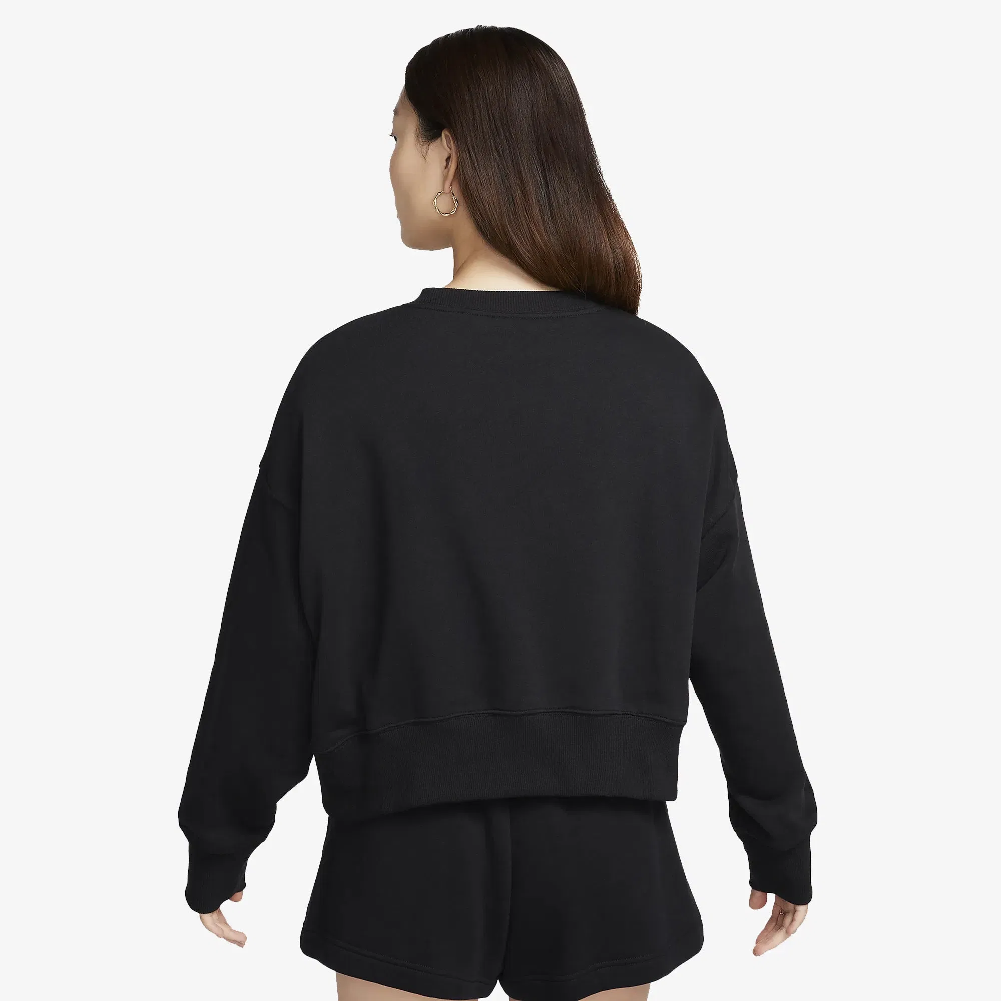 Nike SPORTSWEAR PHOENIX FLEECE CREW-NECK TERRY { BLACK/SAIL