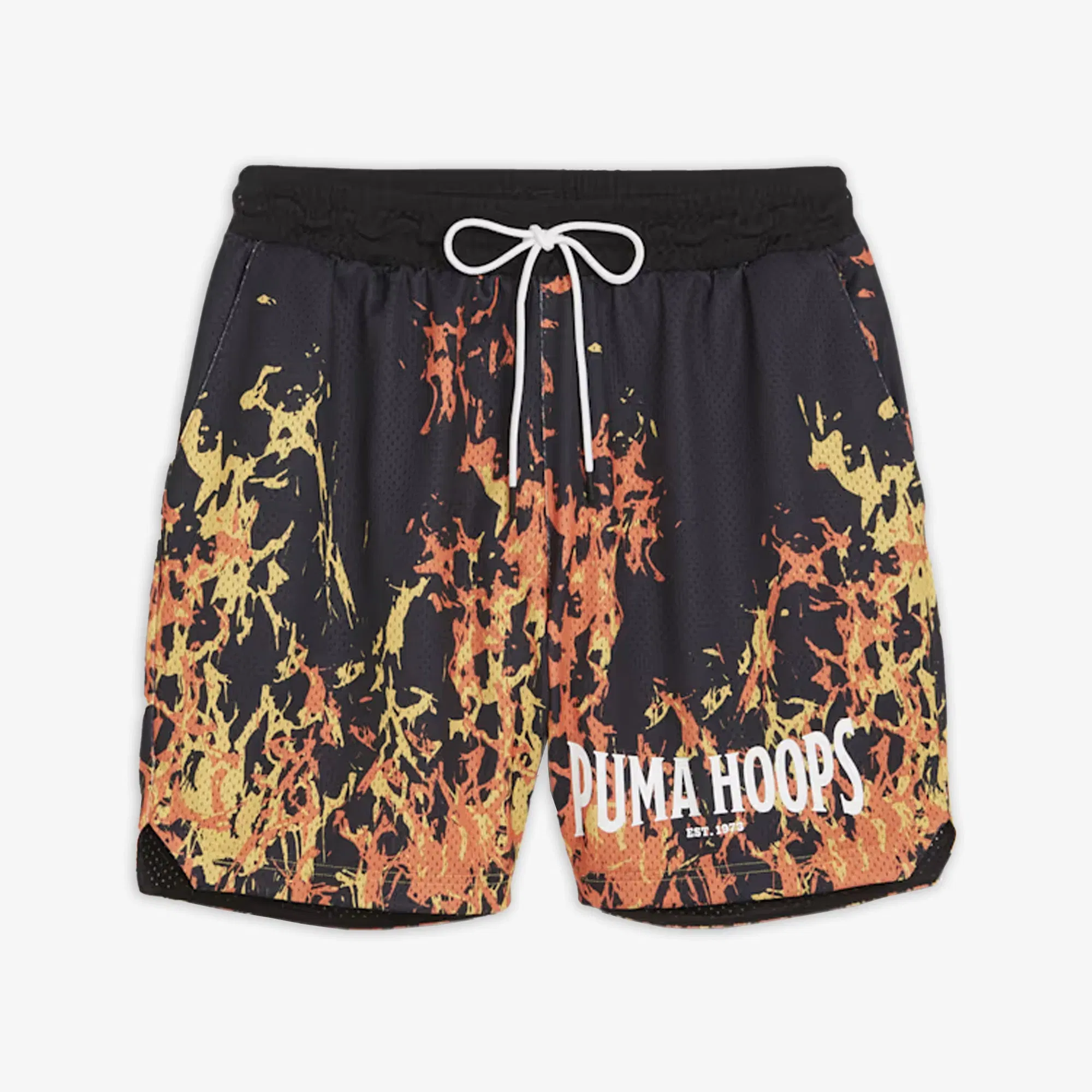 Puma STRAIGHT FLAMES BASKETBALL SHORTS { BLACK