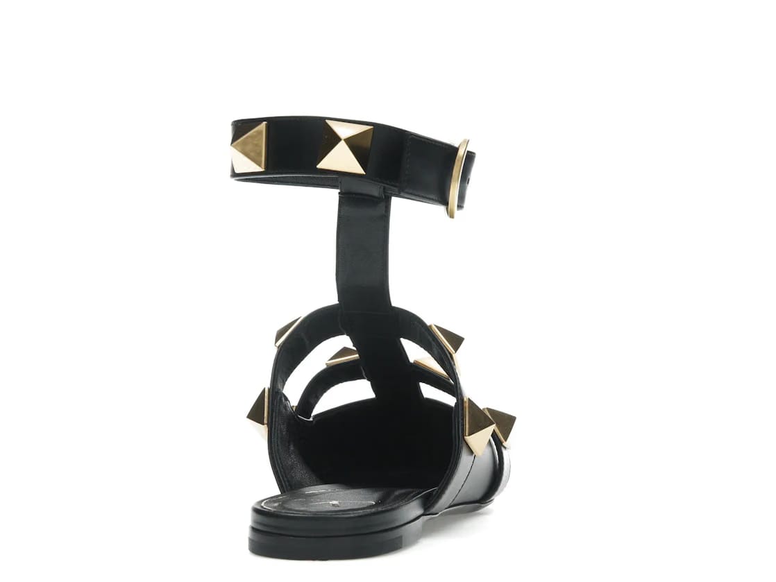 Valentino Garavani Roman Stud Flat Ballets Black (Women's)
