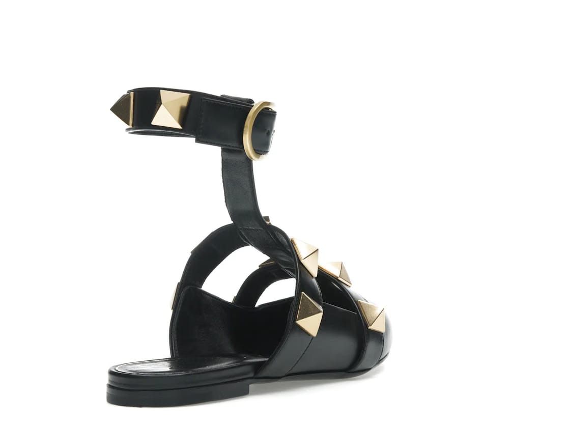 Valentino Garavani Roman Stud Flat Ballets Black (Women's)