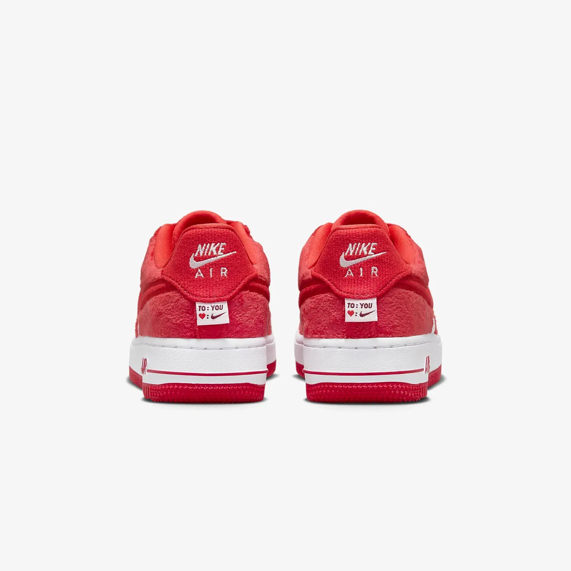 Nike AIR FORCE 1 (GS) { FIRE RED/LT CRIMSON-WHITE-PINK FOAM