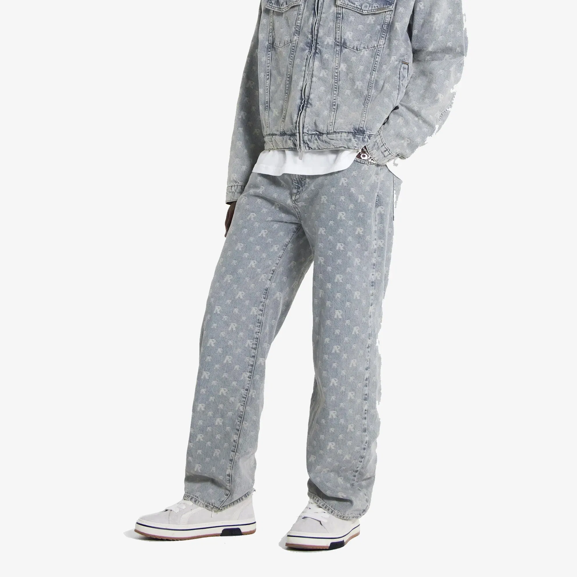 Represent R3 MONOGRAM BAGGY DENIM { STONE WASH