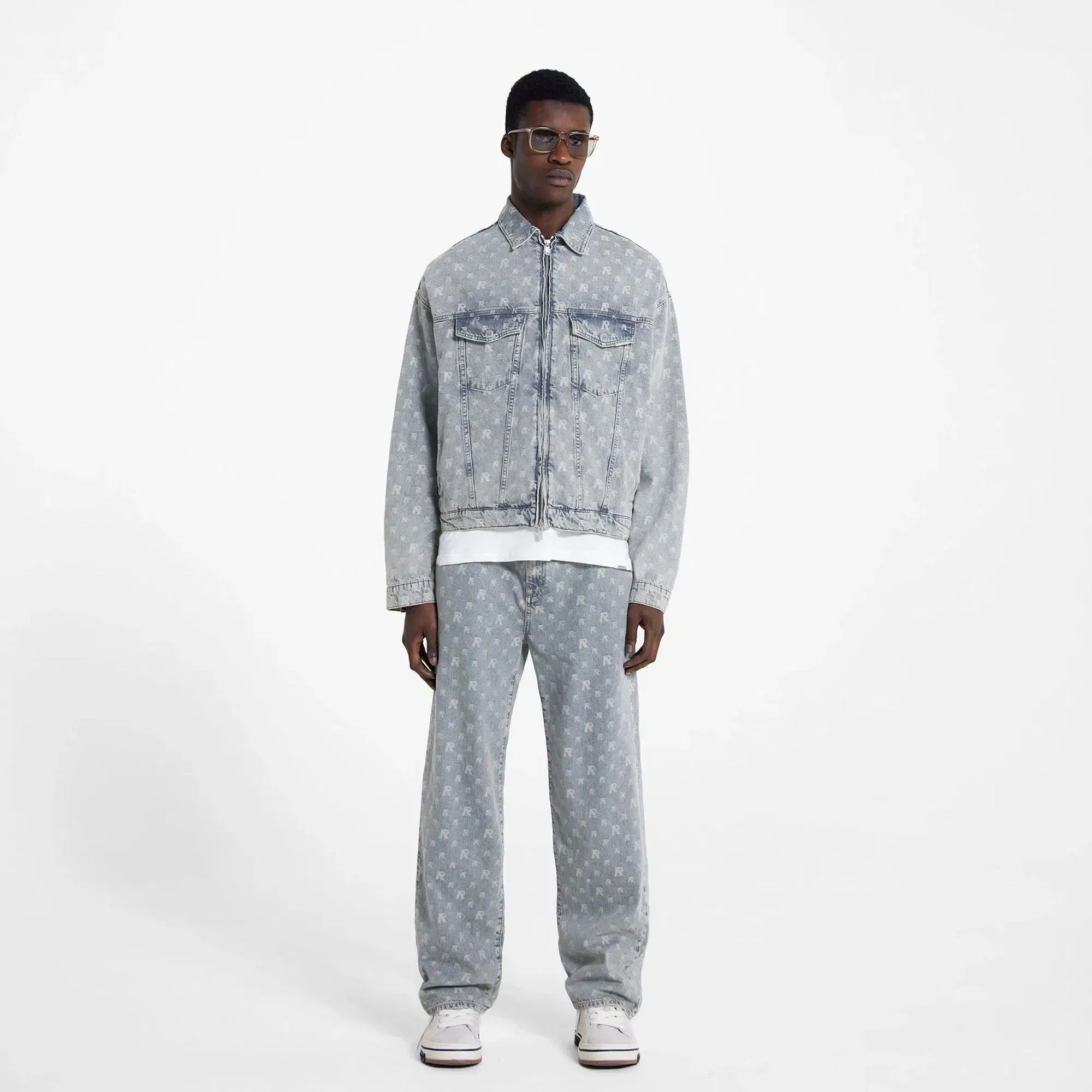 Represent R3 MONOGRAM BAGGY DENIM { STONE WASH