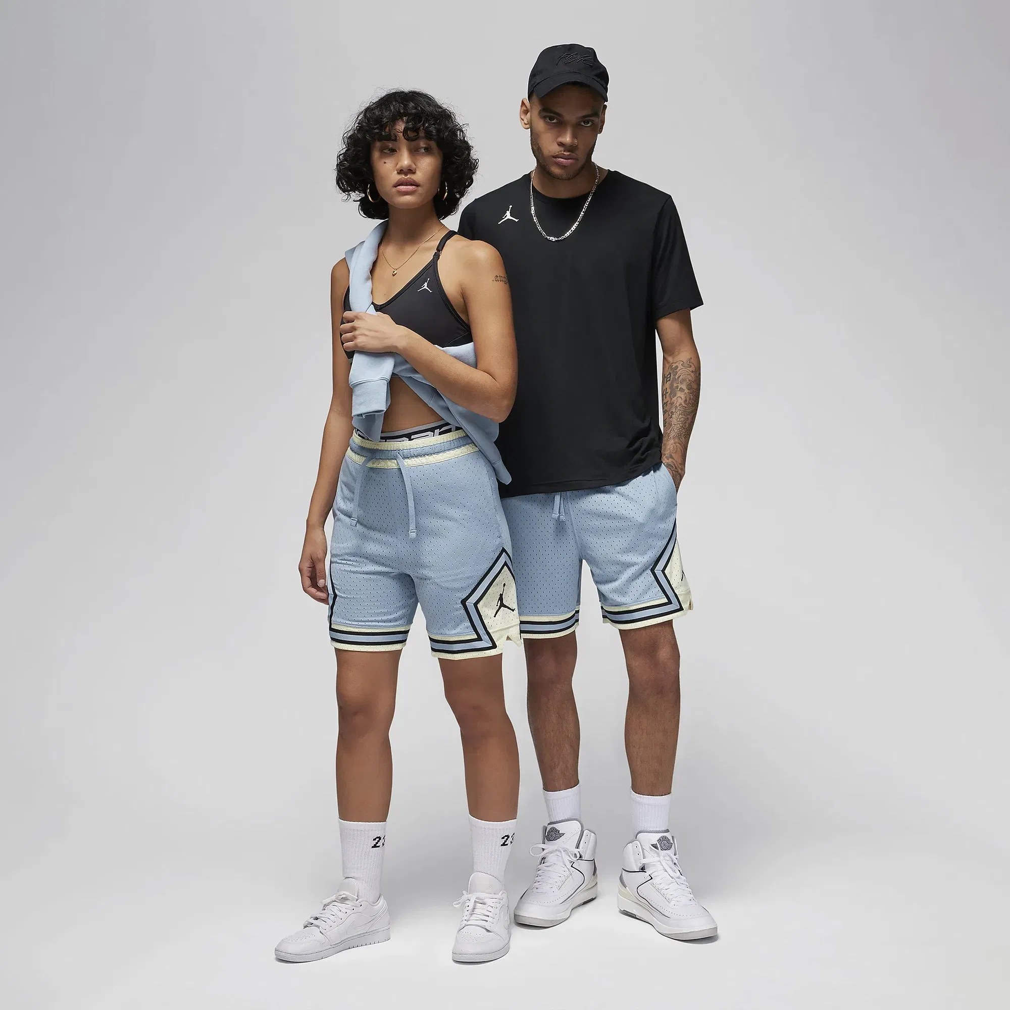 Jordan DIAMOND SHORTS { BLUE GREY/COCONUT MILK/BLACK