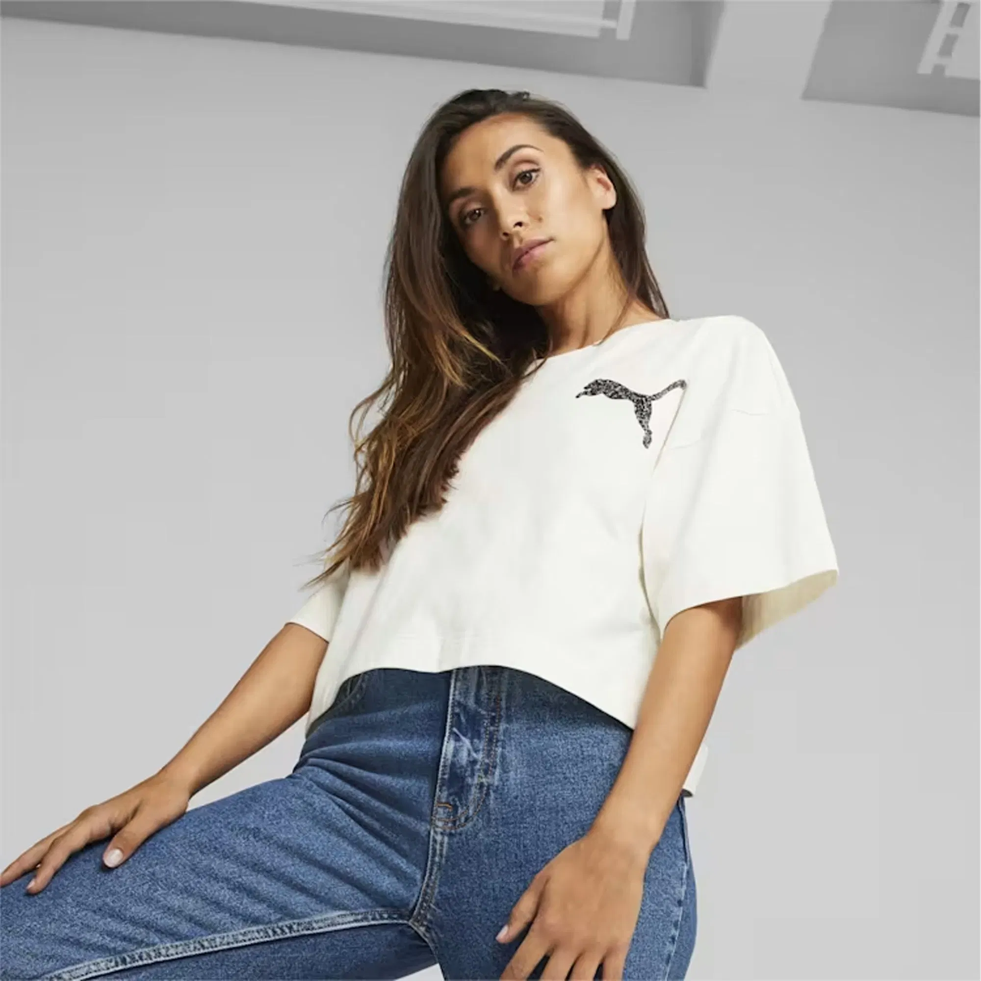 Puma SWAROVSKI CRYSTALS T-Shirt { WHITE