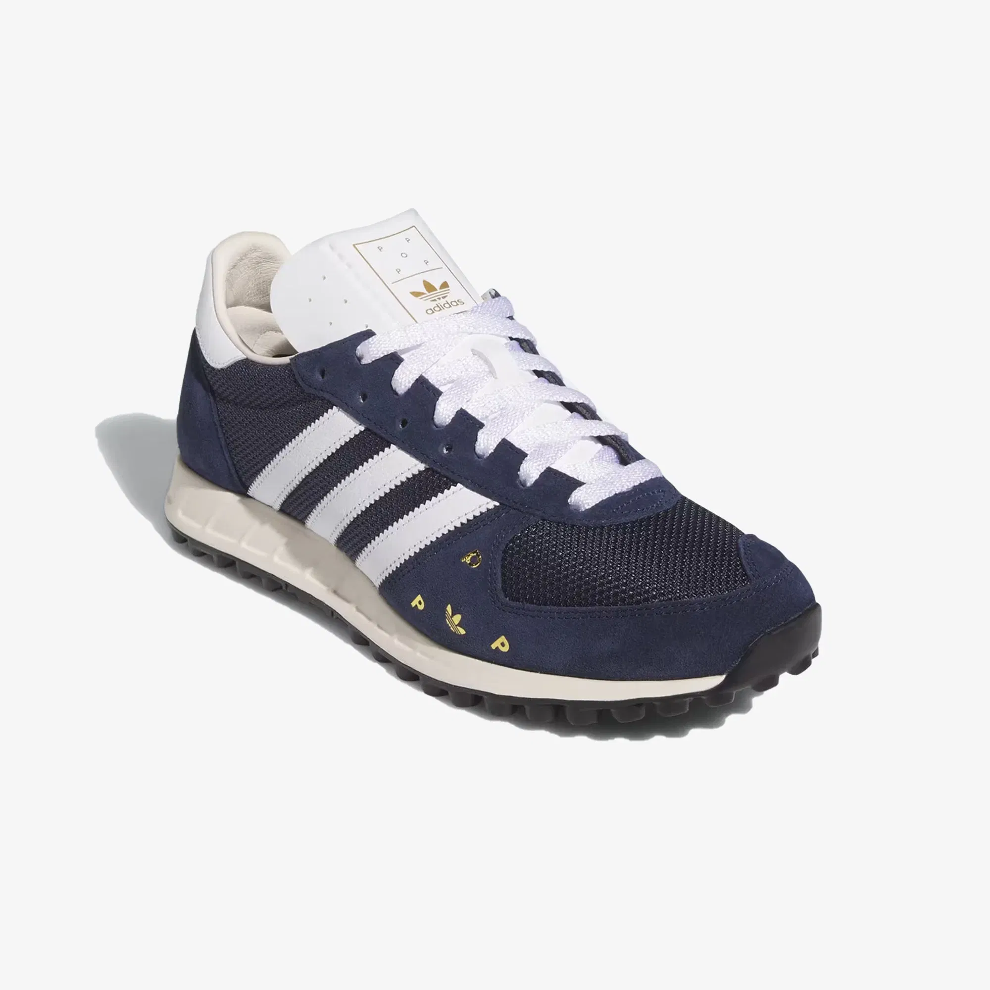 Adidas Originals POP TRADING CO TRX TRAINERS { CLOUD WHITE/NAVY/CHALK WHITE