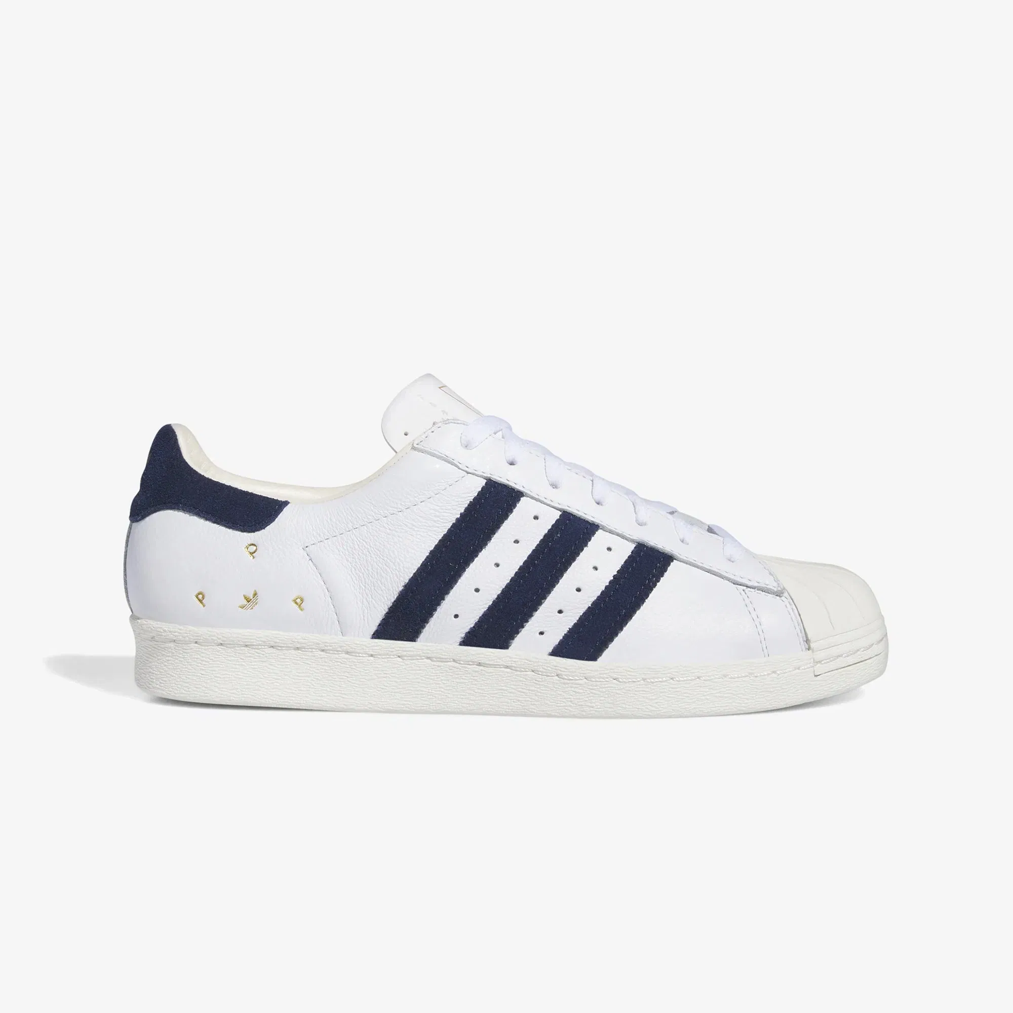 Adidas Originals POP TRADING CO SUPERSTAR ADV TRAINERS { CLOUD WHITE/NAVY/CHALK WHITE