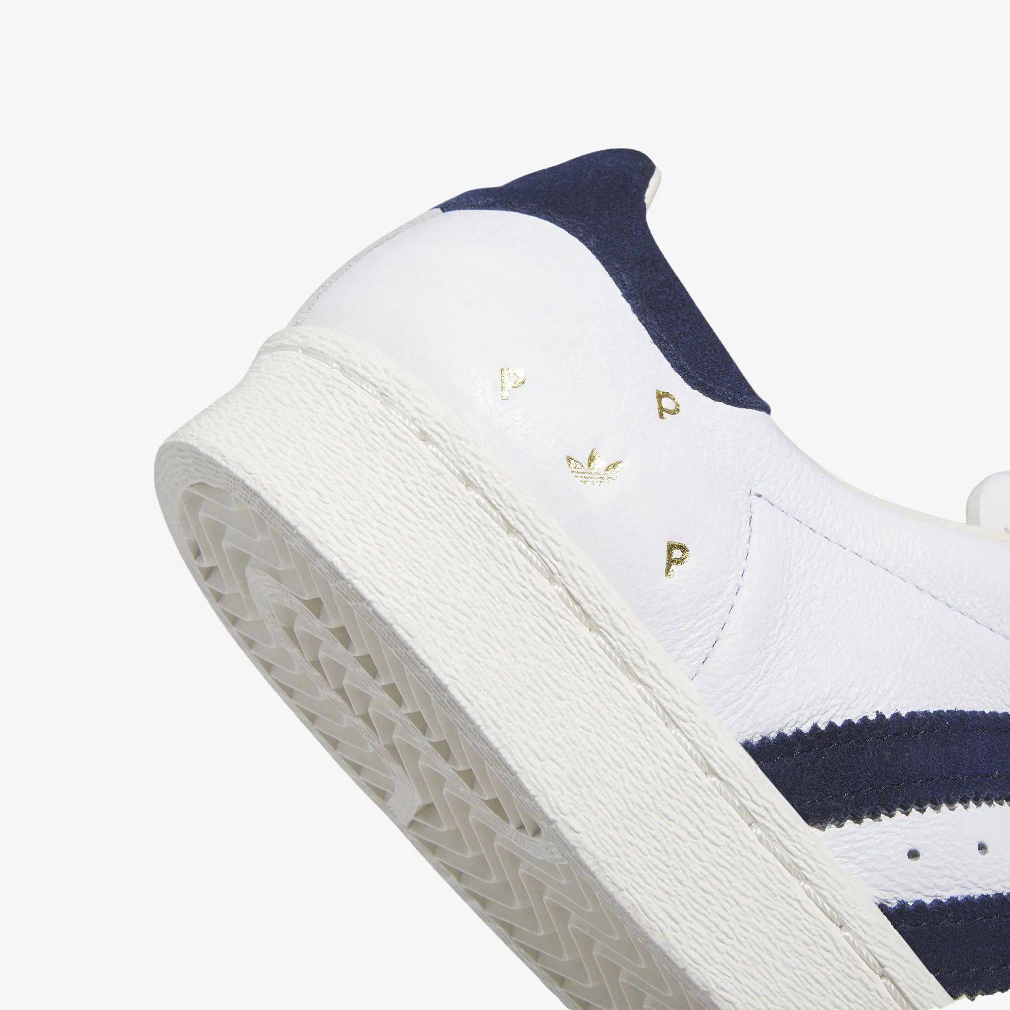 Adidas Originals POP TRADING CO SUPERSTAR ADV TRAINERS { CLOUD WHITE/NAVY/CHALK WHITE