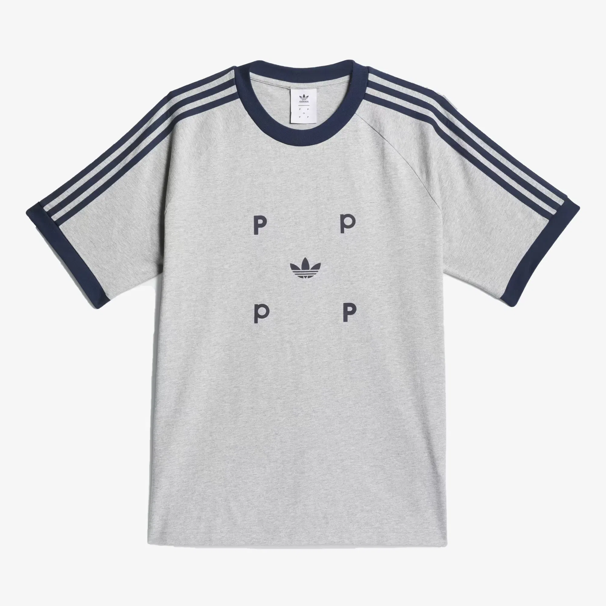 Adidas Originals POP CLASSIC T-Shirt { MEDIUM GREY HEATHER/COLLEGIATE