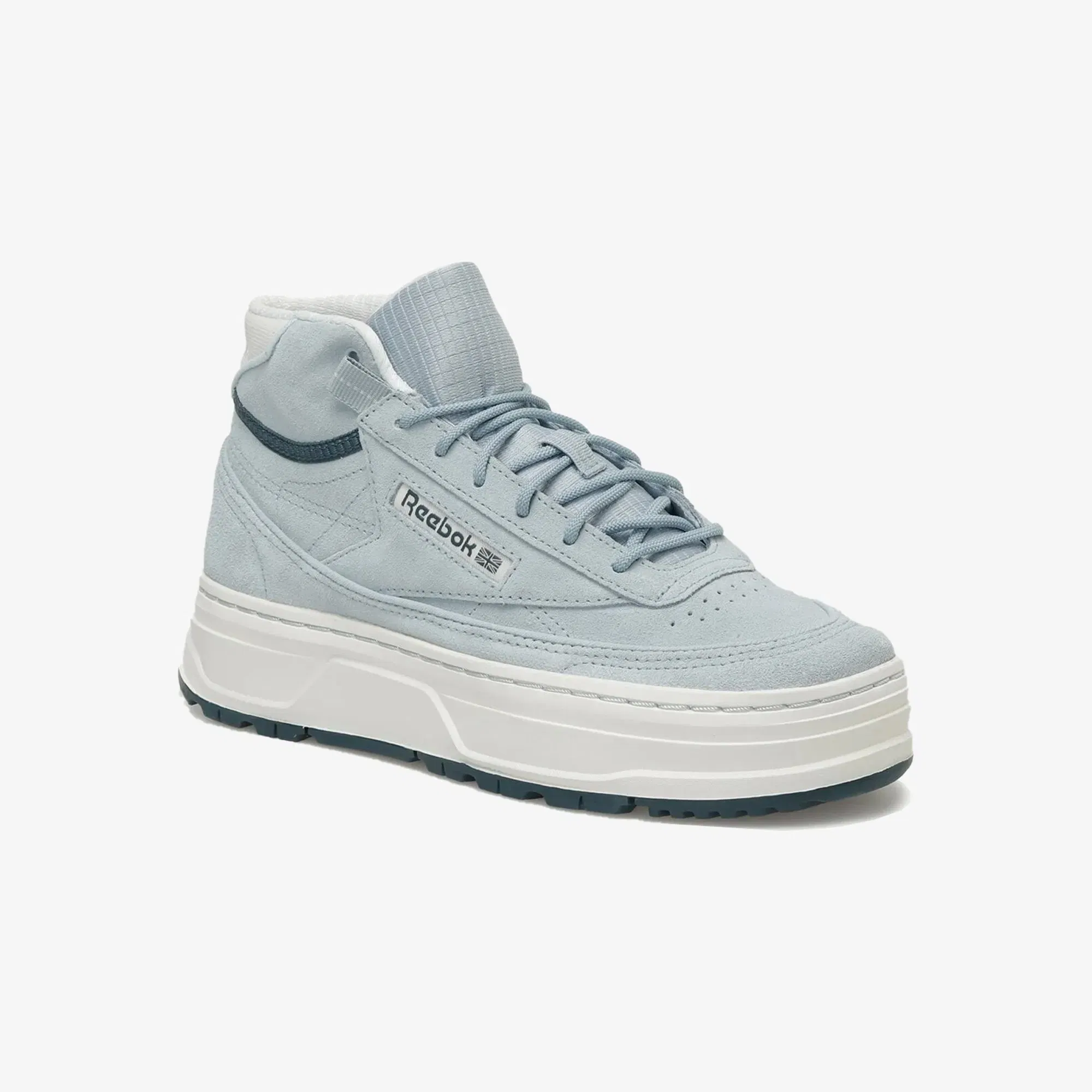 Reebok CLUB C GEO MID { GRAY/WHITE/WHITE