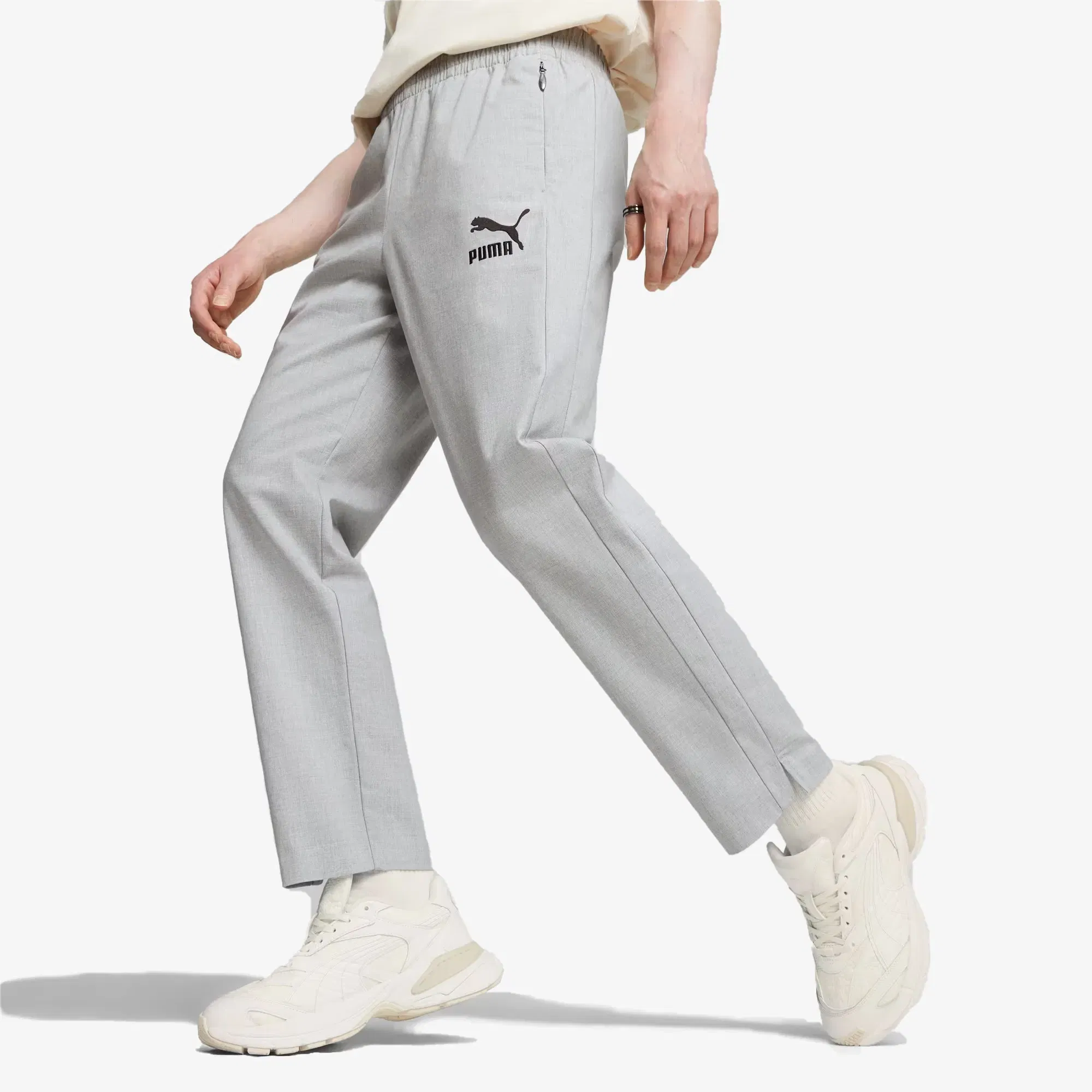Puma LUXE SPORT T7 PANTS { LIGHT GRAY HEATHER