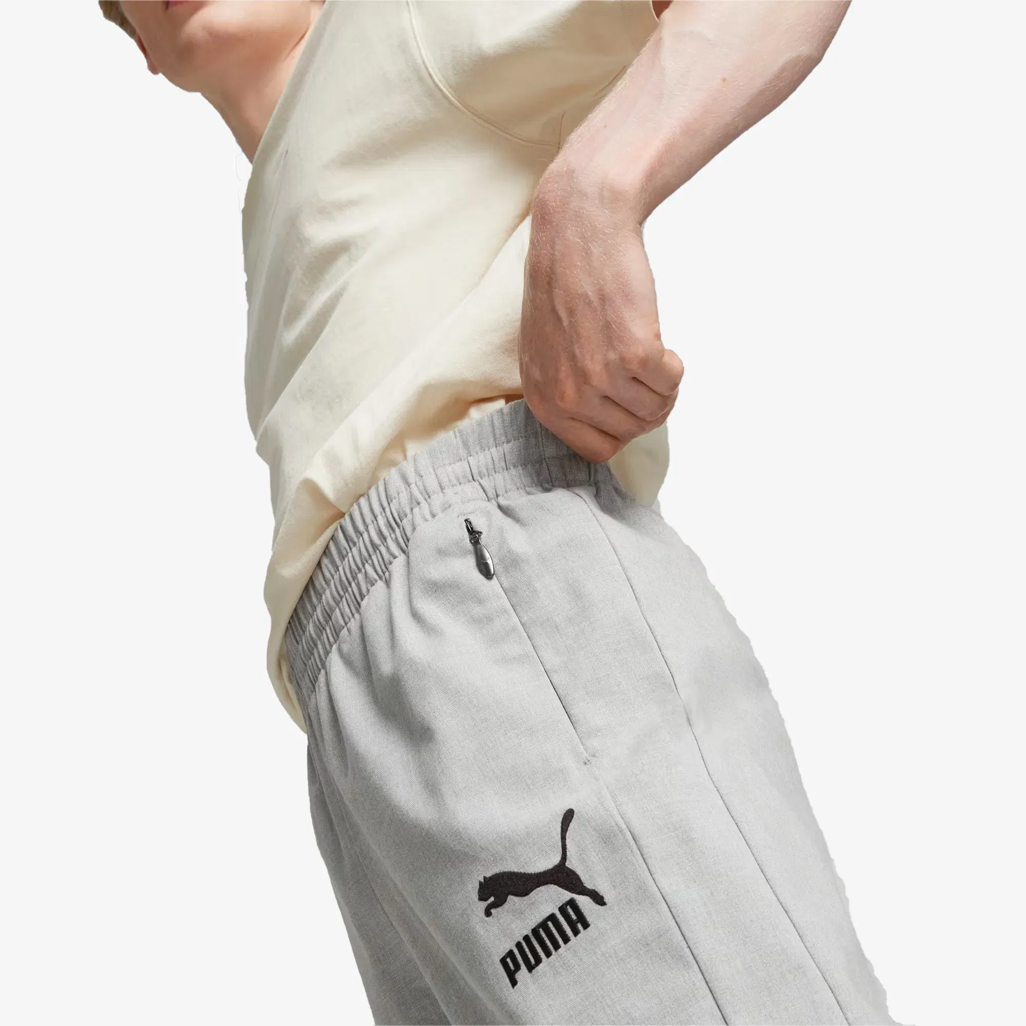 Puma LUXE SPORT T7 PANTS { LIGHT GRAY HEATHER