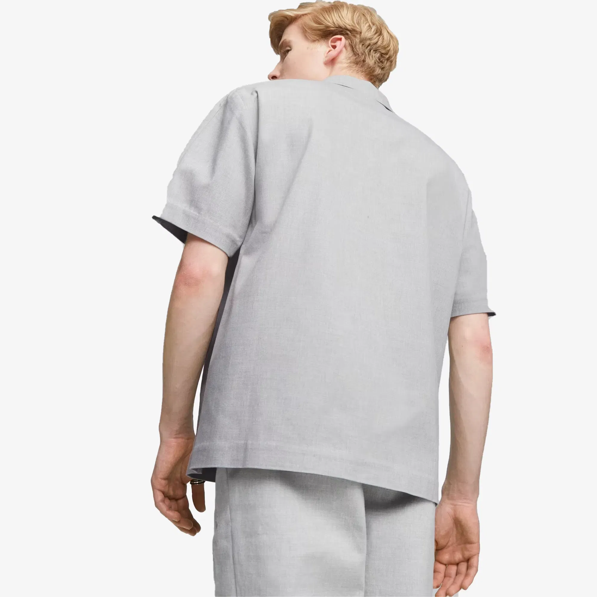 Puma LUXE SPORT T7 SHIRT { LIGHT GRAY HEATHER