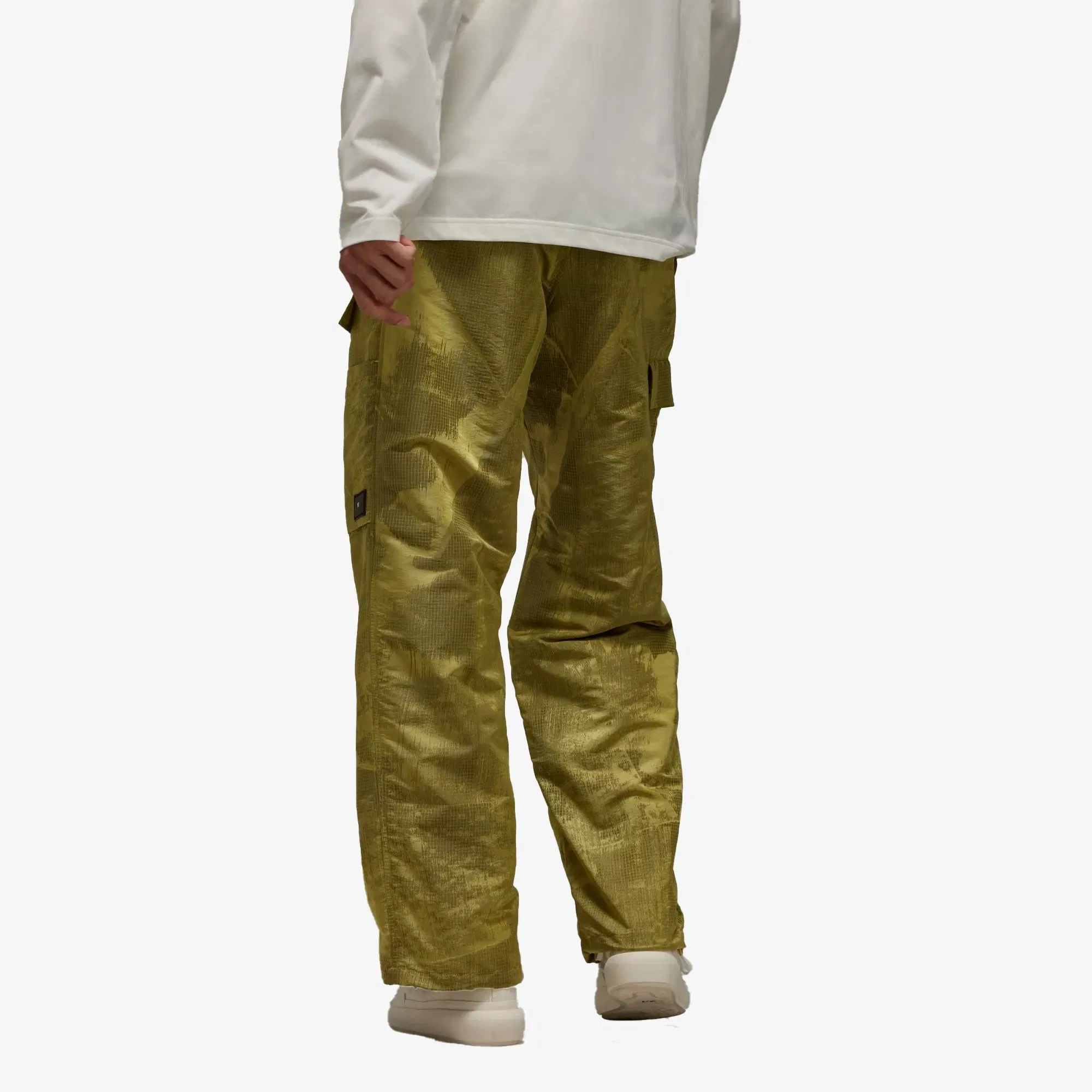 Y-3 LINED JACQUARD RIPSTOP PANTS { YELLOW/BLACK