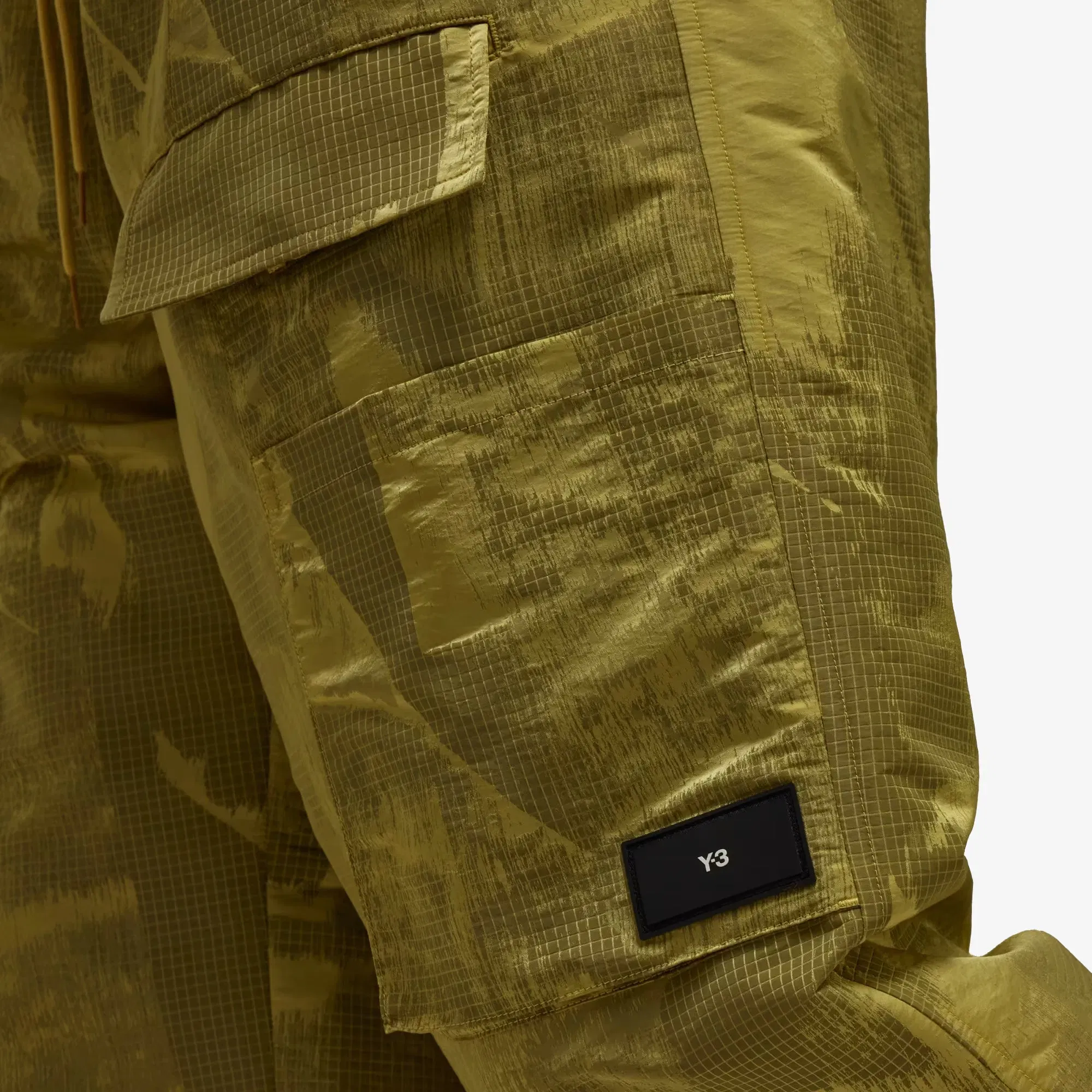 Y-3 LINED JACQUARD RIPSTOP PANTS { YELLOW/BLACK