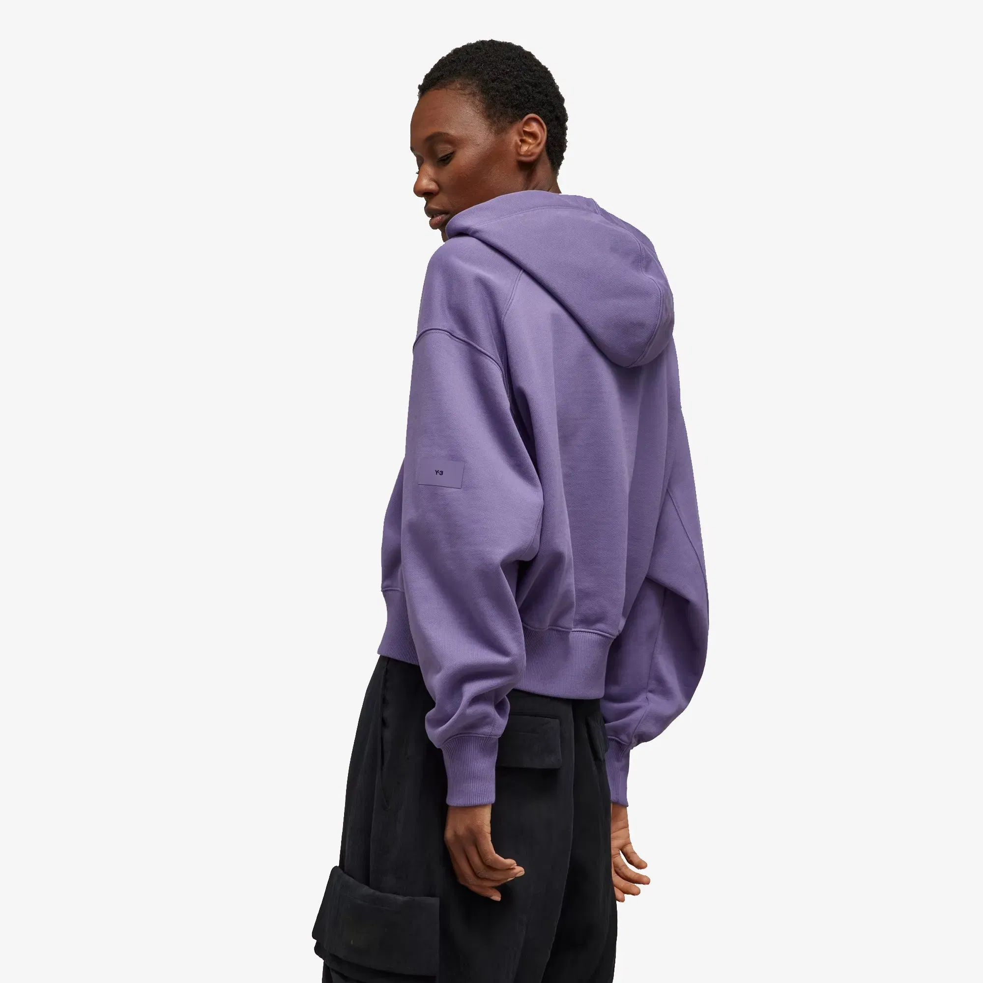 Y-3 ORGANIC COTTON TERRY BOXY HOODIE { TECH PURPLE