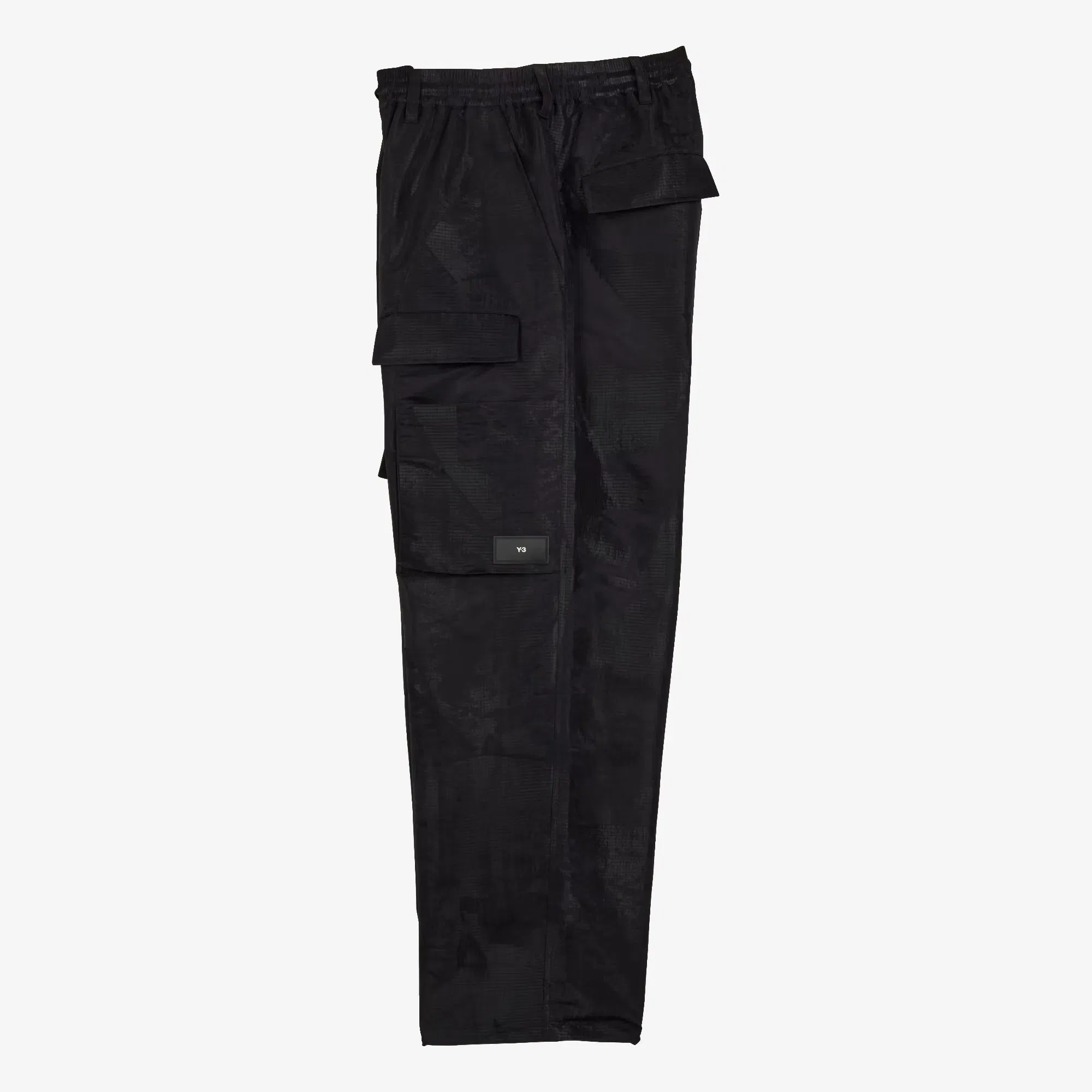 Y-3 LINED JACQUARD RIPSTOP PANTS { BLACK