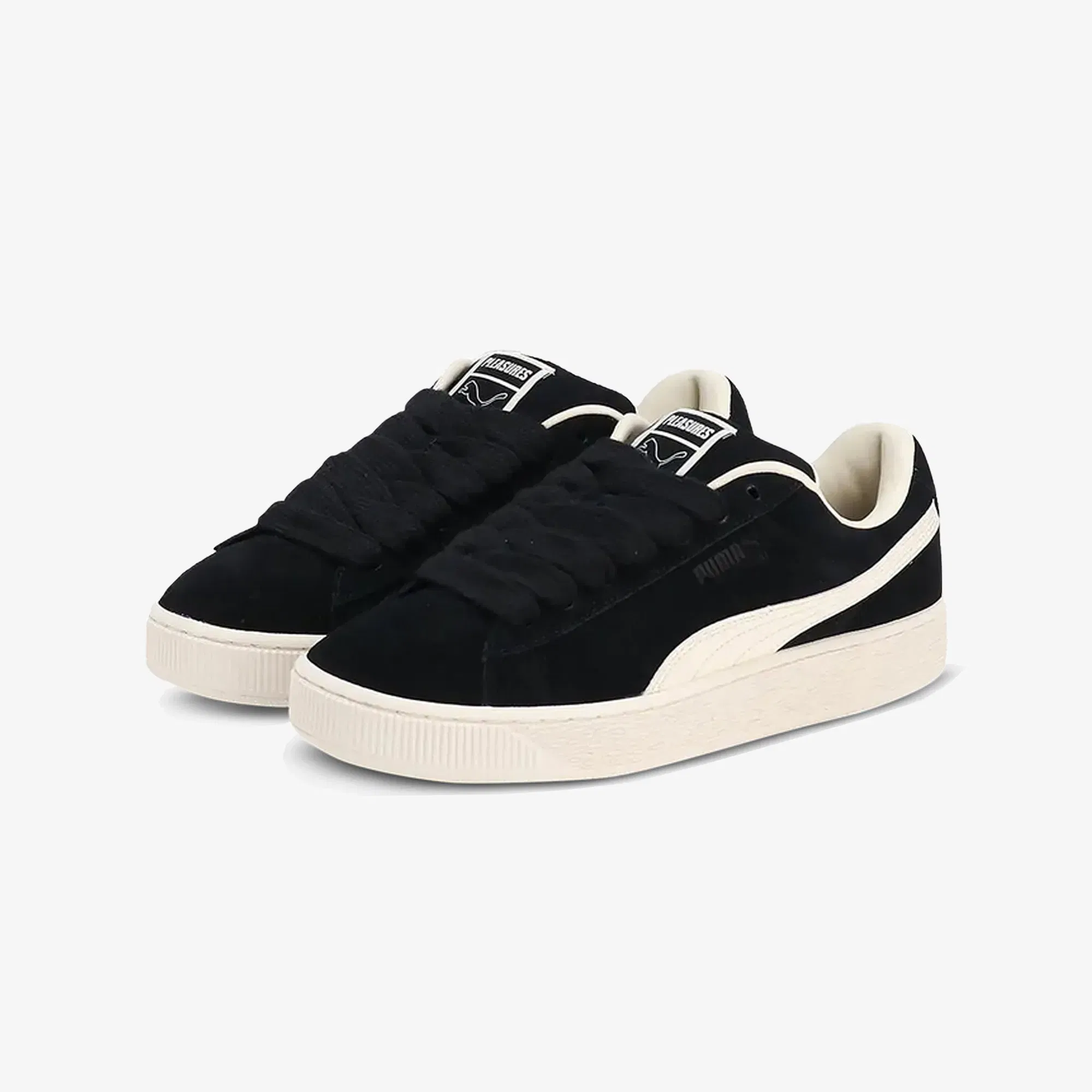 Puma X PLEASURES SUEDE { PUMA BLACK-FROSTED IVORY