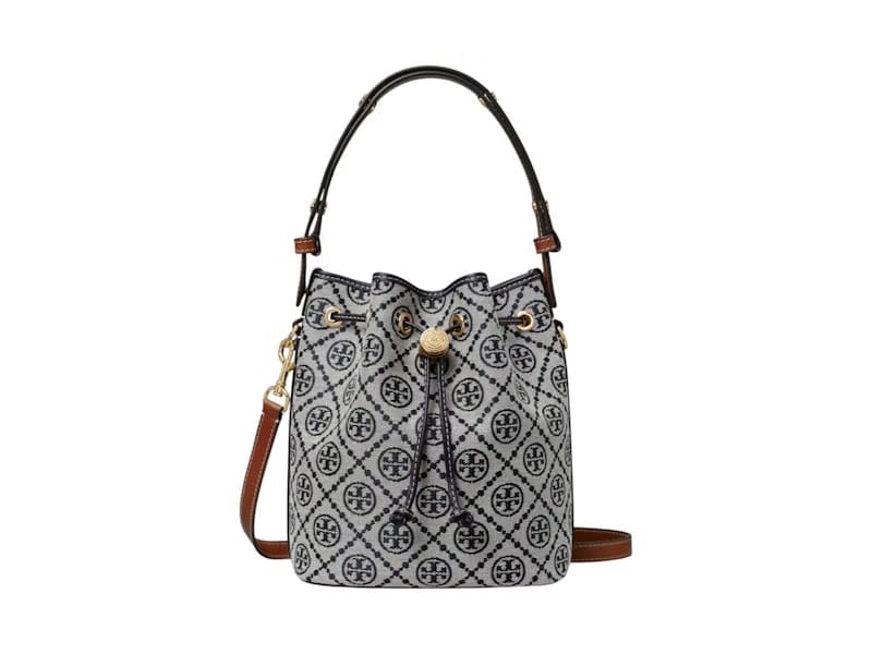 Tory Burch T Monogram Bucket Bag Navy