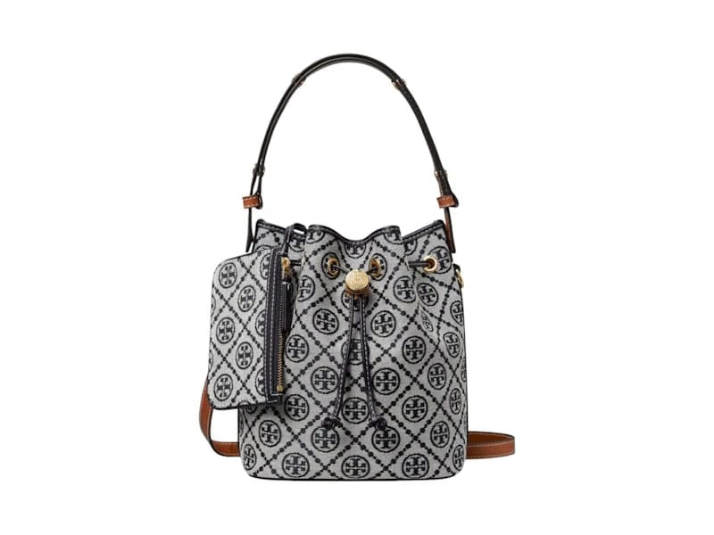 Tory Burch T Monogram Bucket Bag Navy