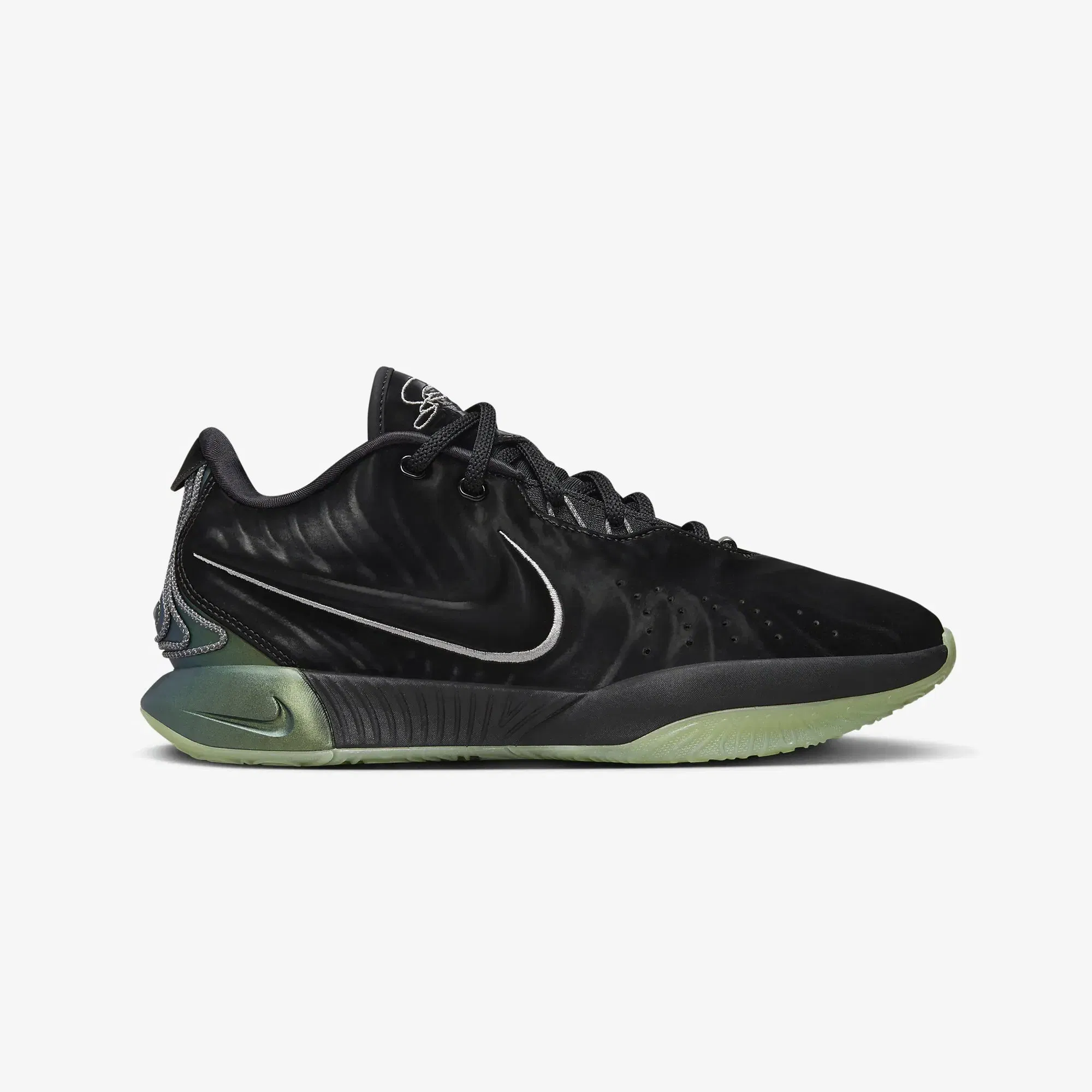 Nike LEBRON XXI "TAHITIAN" EP { BLACK/MTLC PEWTER-IRON GREY-OIL GREEN