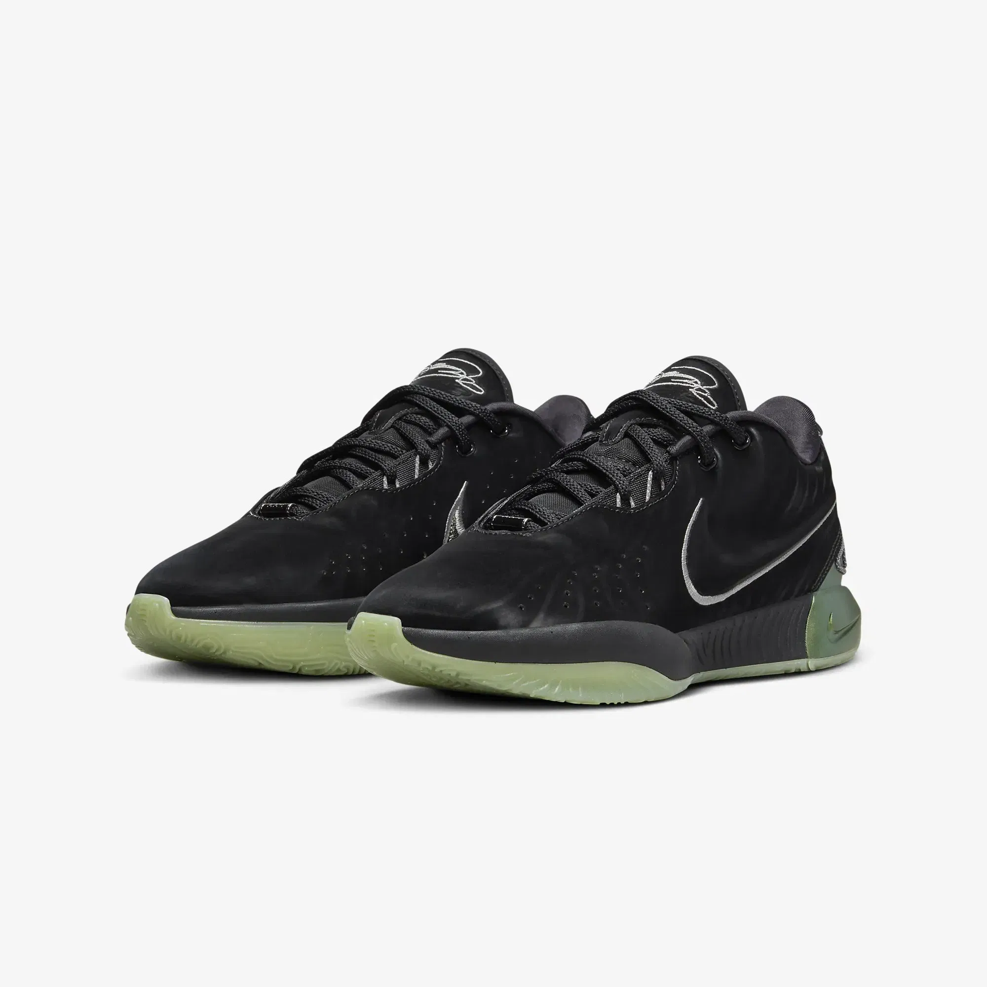 Nike LEBRON XXI "TAHITIAN" EP { BLACK/MTLC PEWTER-IRON GREY-OIL GREEN