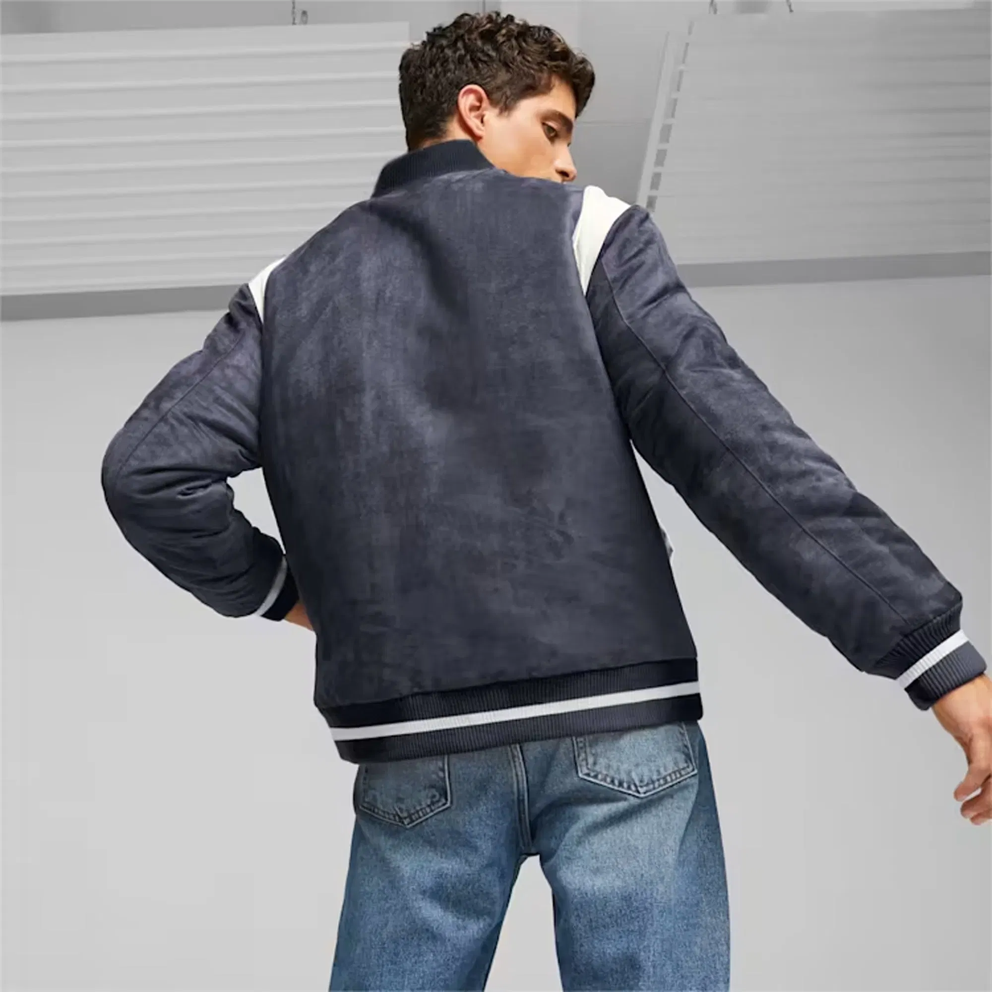 Puma PUMA x STAPLE VARSITY JACKET { NEW NAVY