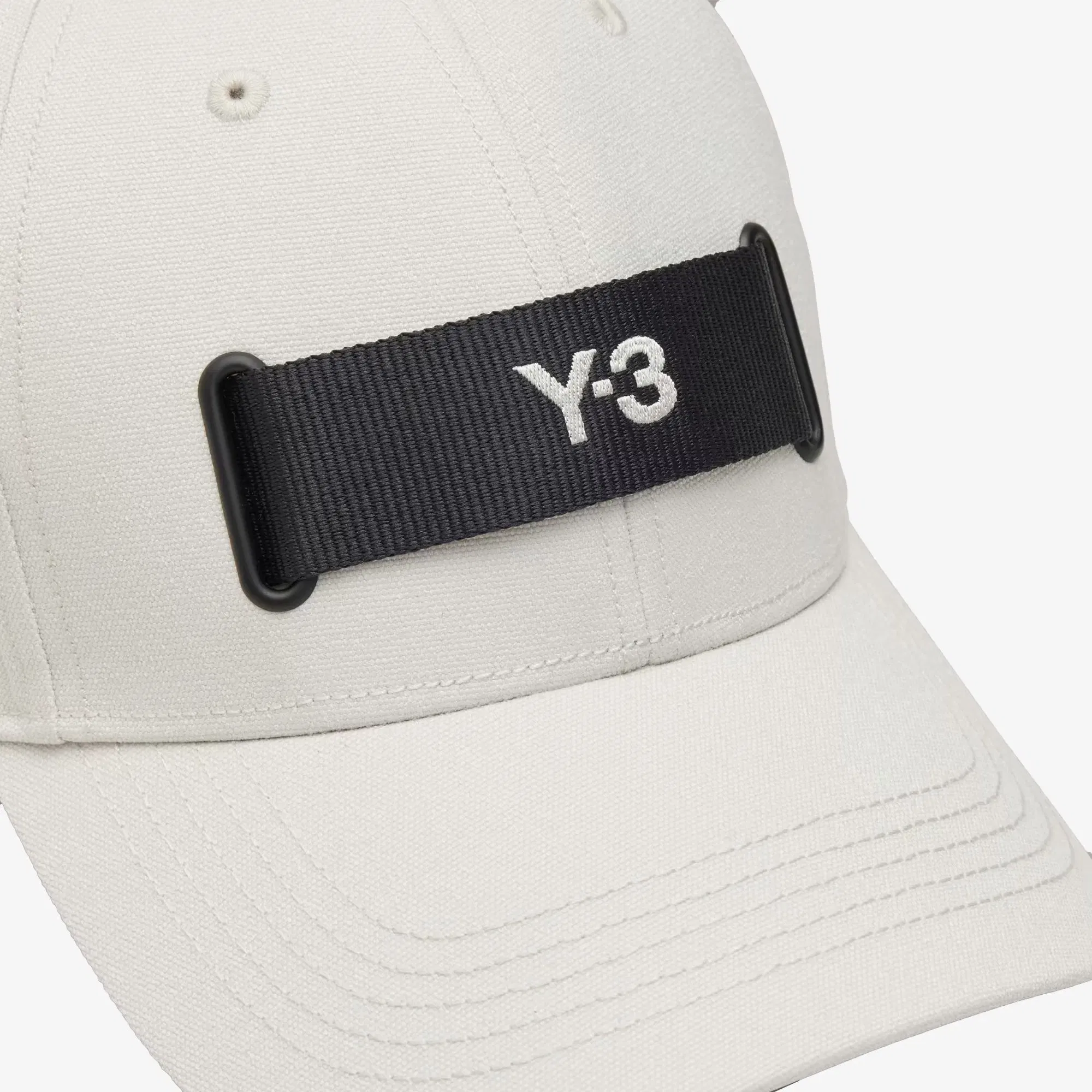 Y-3 FRONT WEBBING CAP { TALC