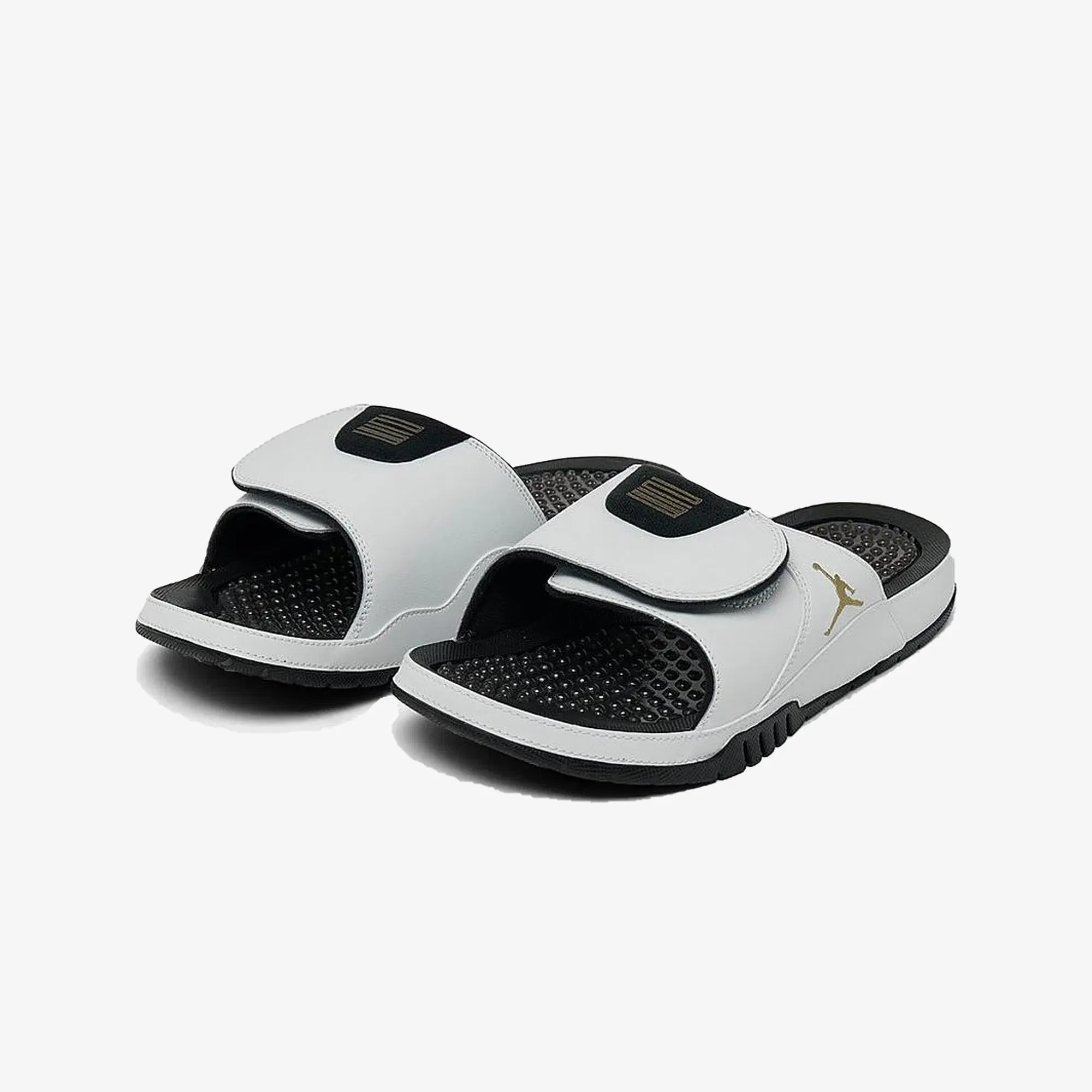Jordan HYDRO XI { WHITE/METALLIC GOLD-BLACK