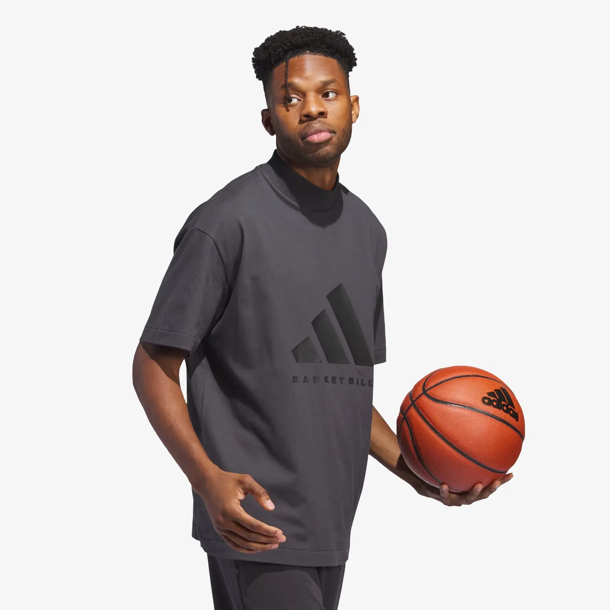 Adidas BASKETBALL TEEE { CARBON/CARBON