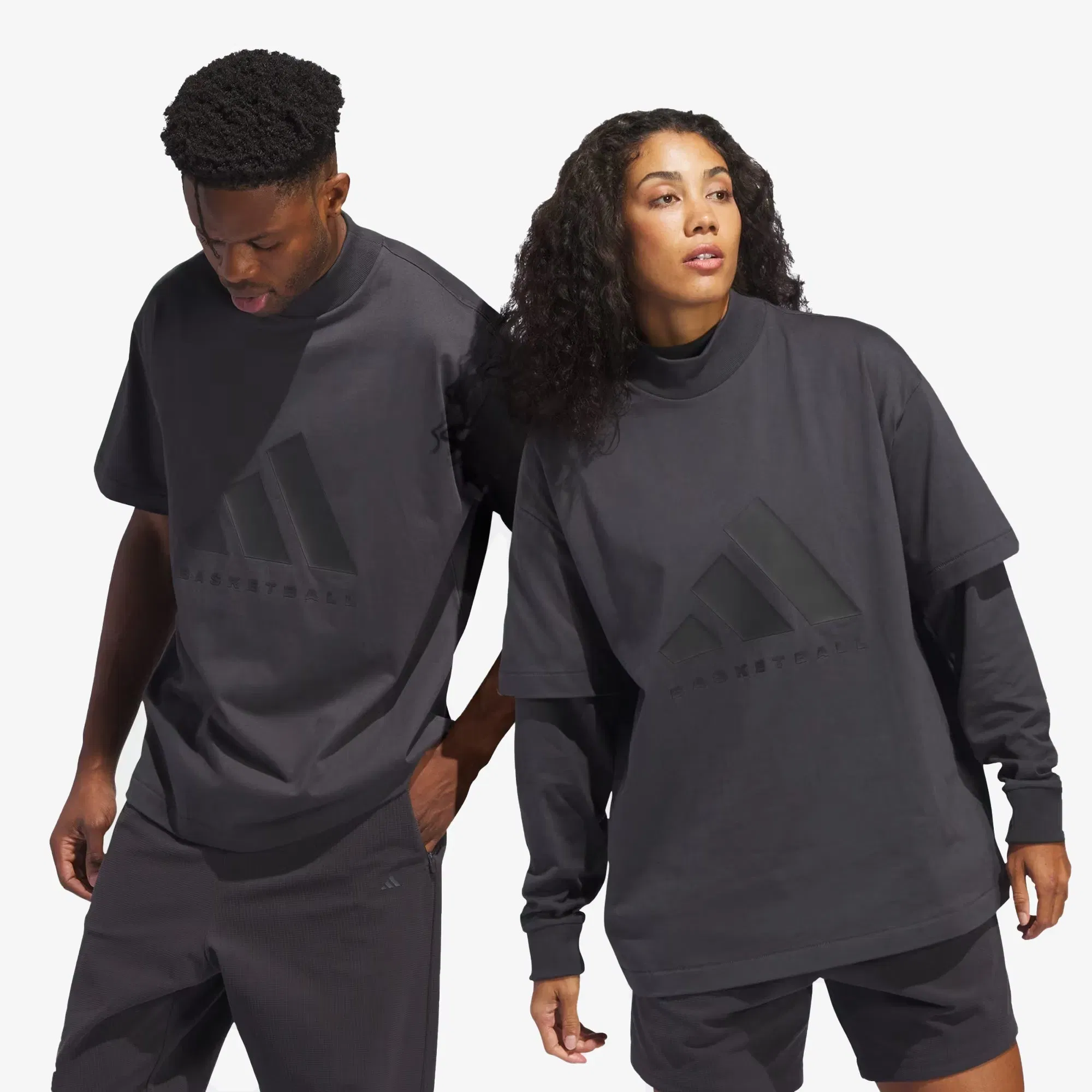 Adidas BASKETBALL TEEE { CARBON/CARBON