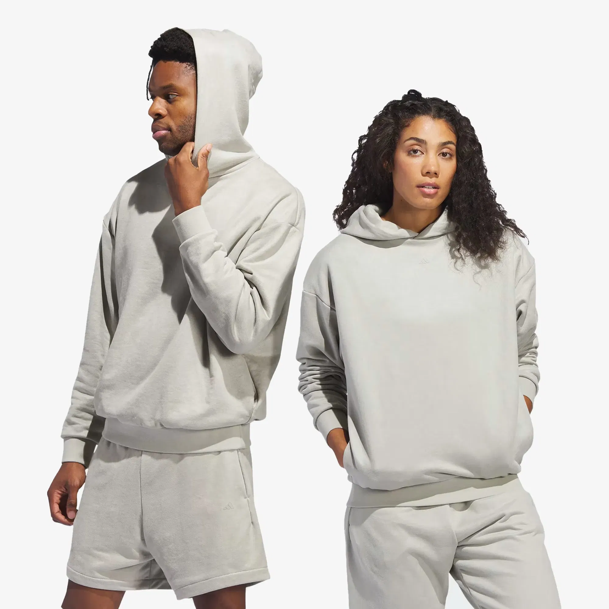 Adidas Originals BASKETBALL SUEDED HOODIE { SESAME