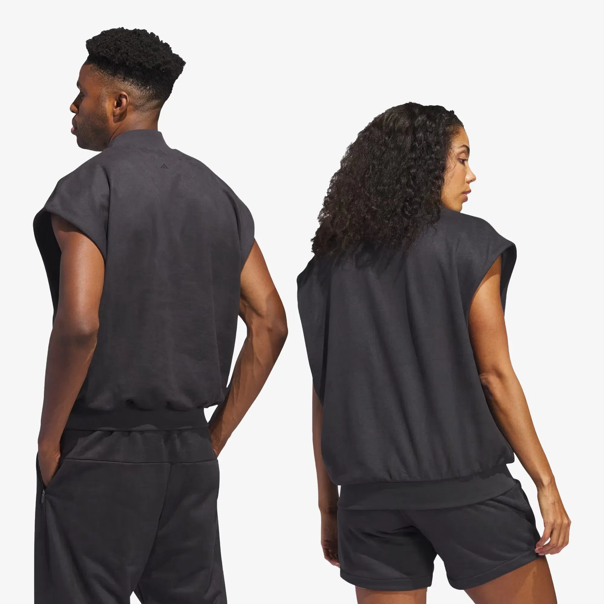 Adidas Originals BASKETBALL SUEDED SLEEVELESS SWEATSHIRT { CARBON