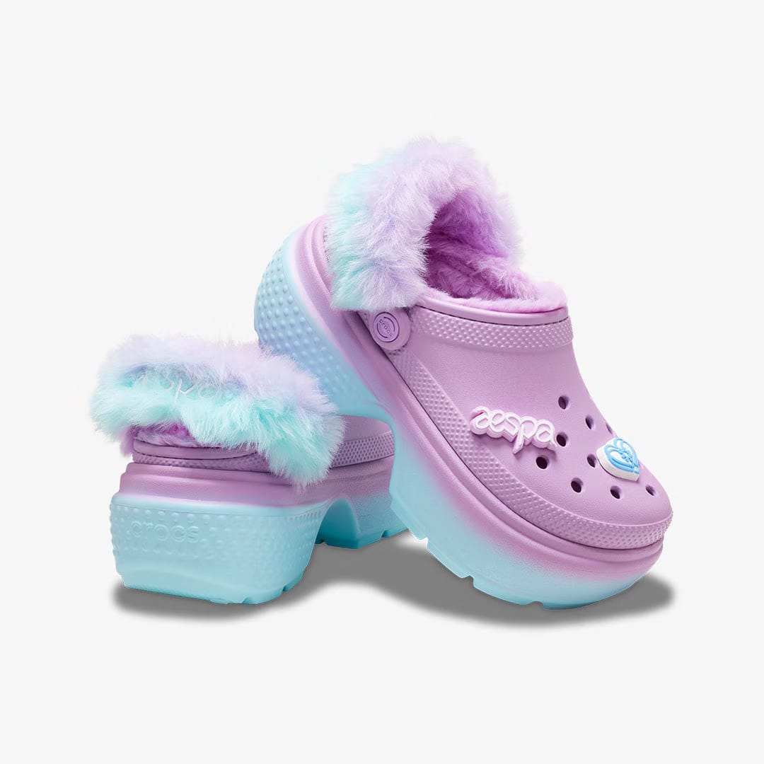Crocs X AESPA STOMP LINED CLOG { ICE BLUE