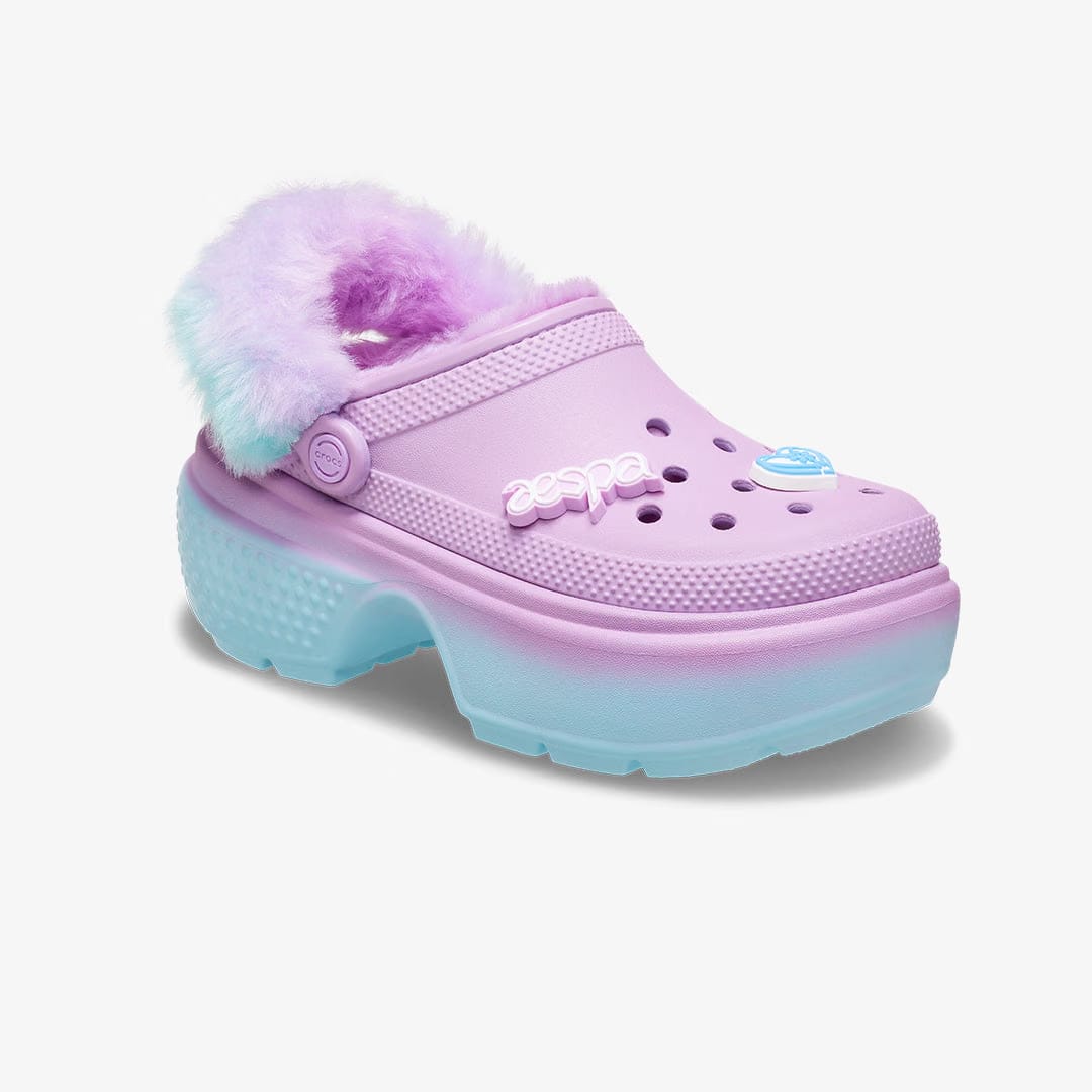 Crocs X AESPA STOMP LINED CLOG { ICE BLUE